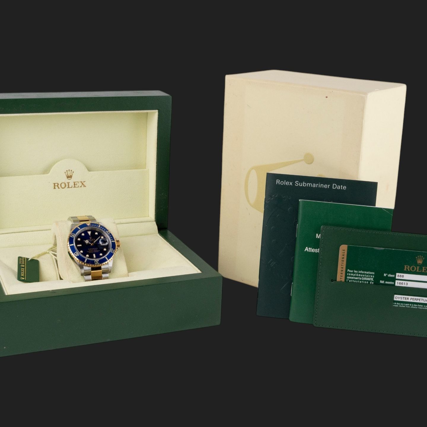 Rolex Submariner Date 16613 (2008) - 40mm Goud/Staal (8/8)