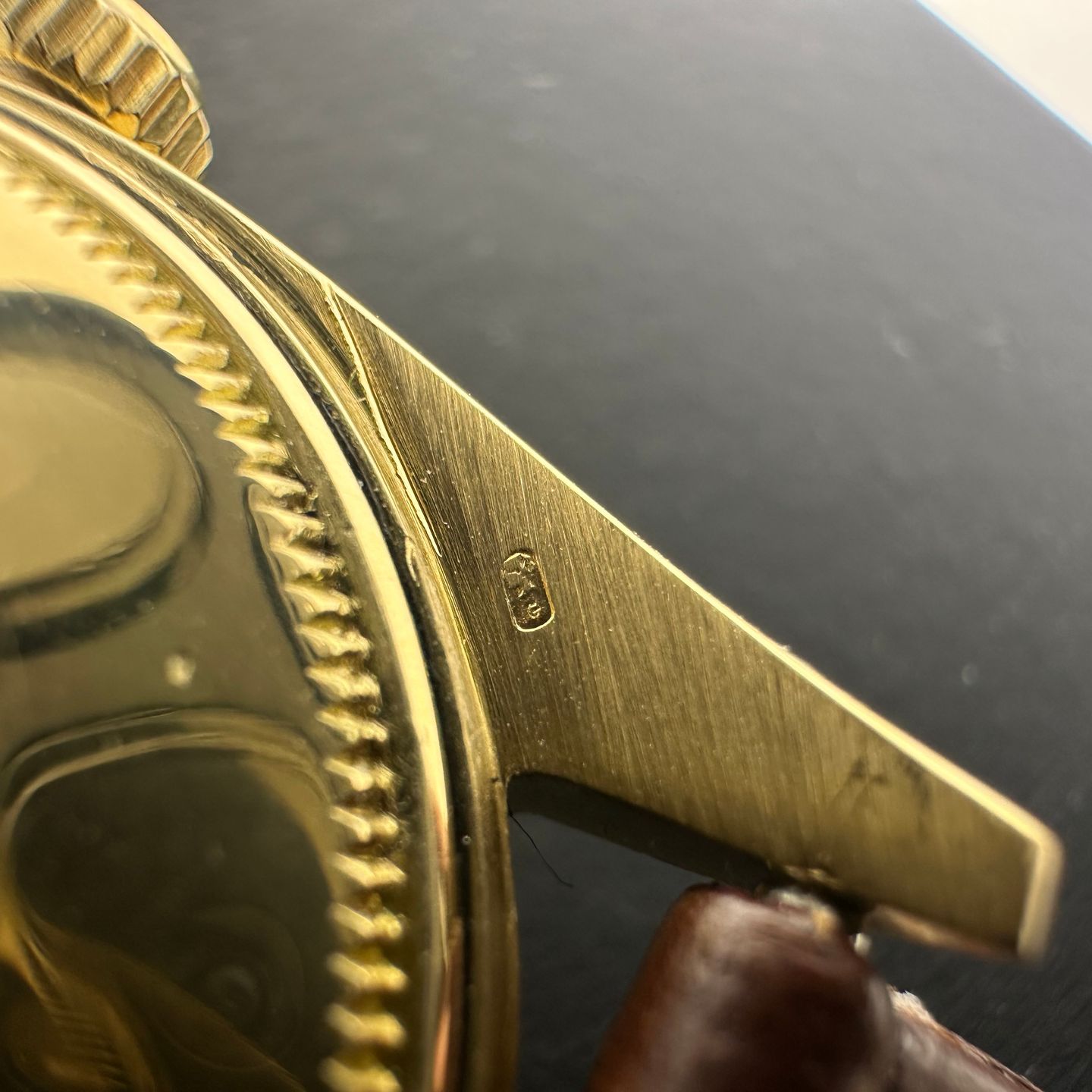 Rolex Oyster Perpetual Date 1508 (1963) - Champagne dial 34 mm Yellow Gold case (8/8)