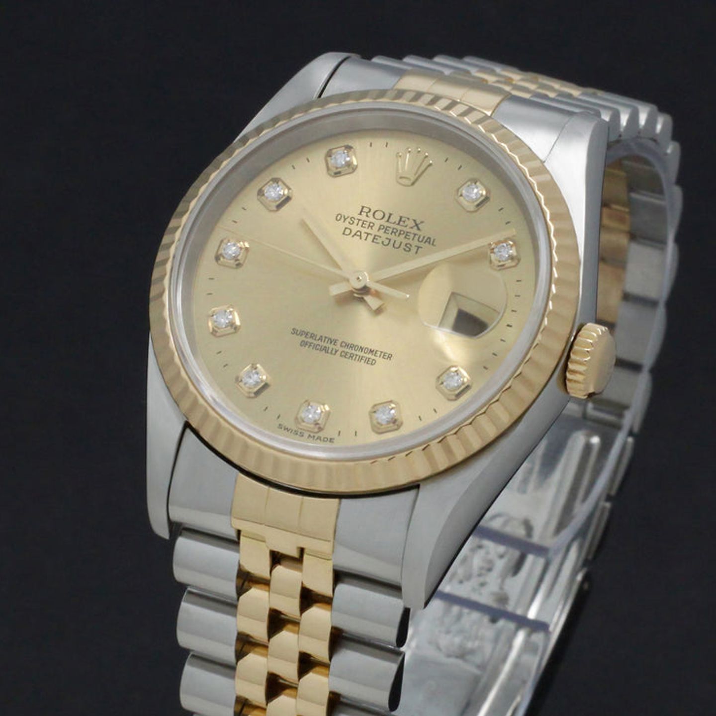 Rolex Datejust 36 16233 (2000) - Goud wijzerplaat 36mm Goud/Staal (7/7)