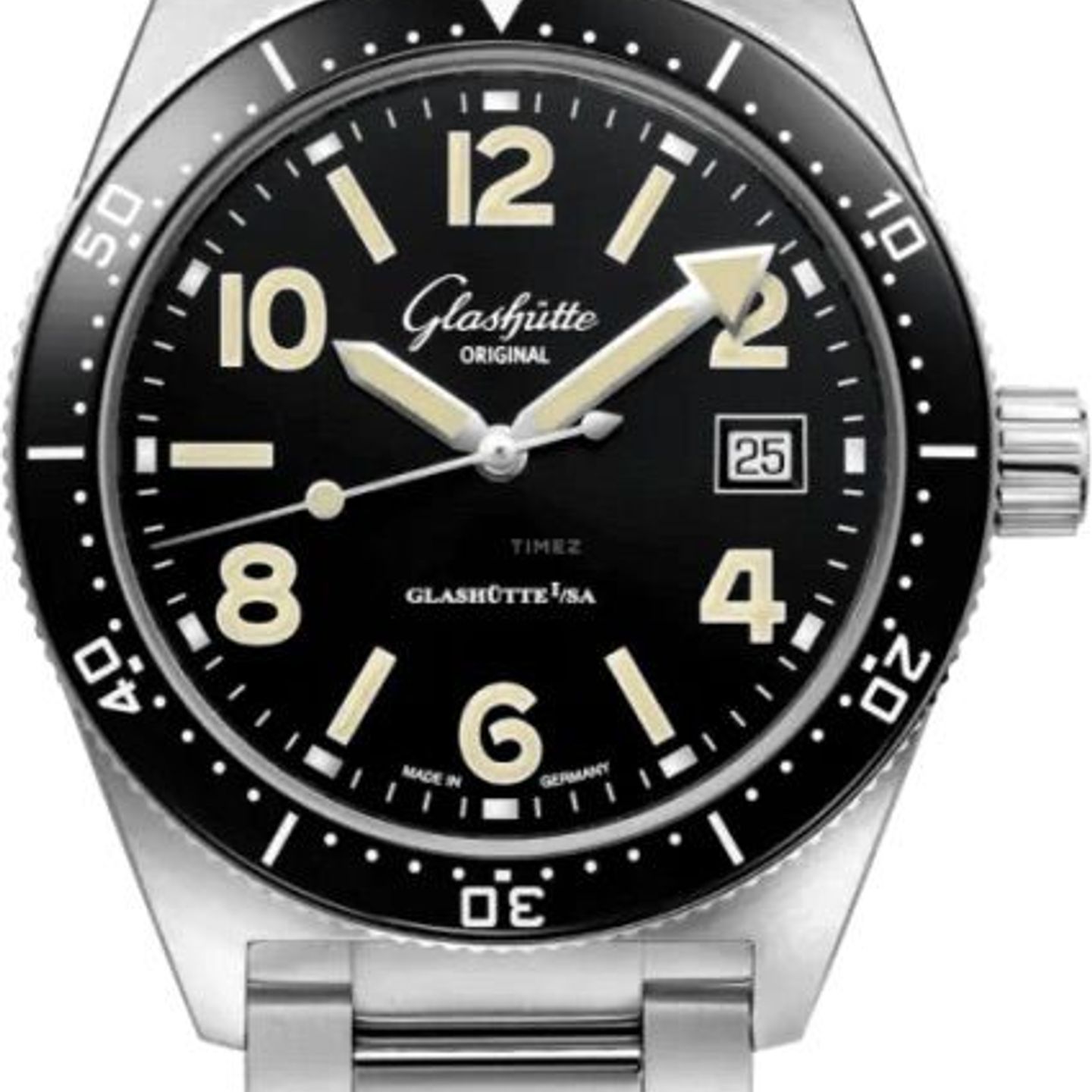 Glashütte Original SeaQ 1-39-11-06-80-70 (2024) - Zwart wijzerplaat 39mm Staal (1/8)