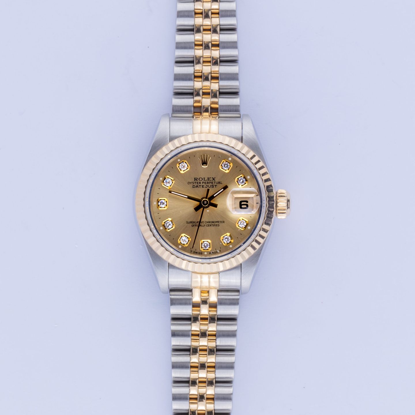 Rolex Lady-Datejust 69173 (1996) - Champagne dial 26 mm Gold/Steel case (3/8)