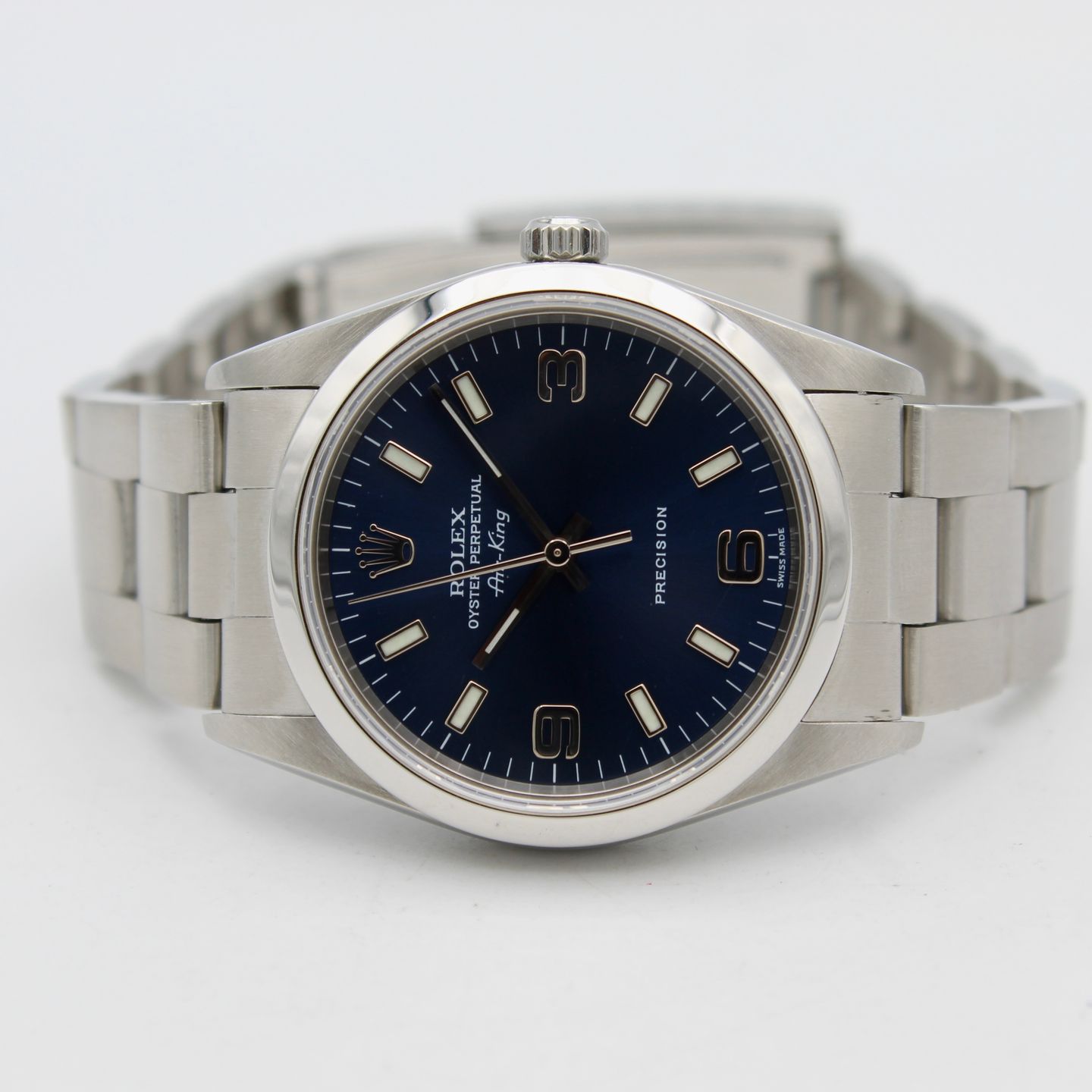 Rolex Air-King 14000M (2004) - Blue dial 34 mm Steel case (5/8)