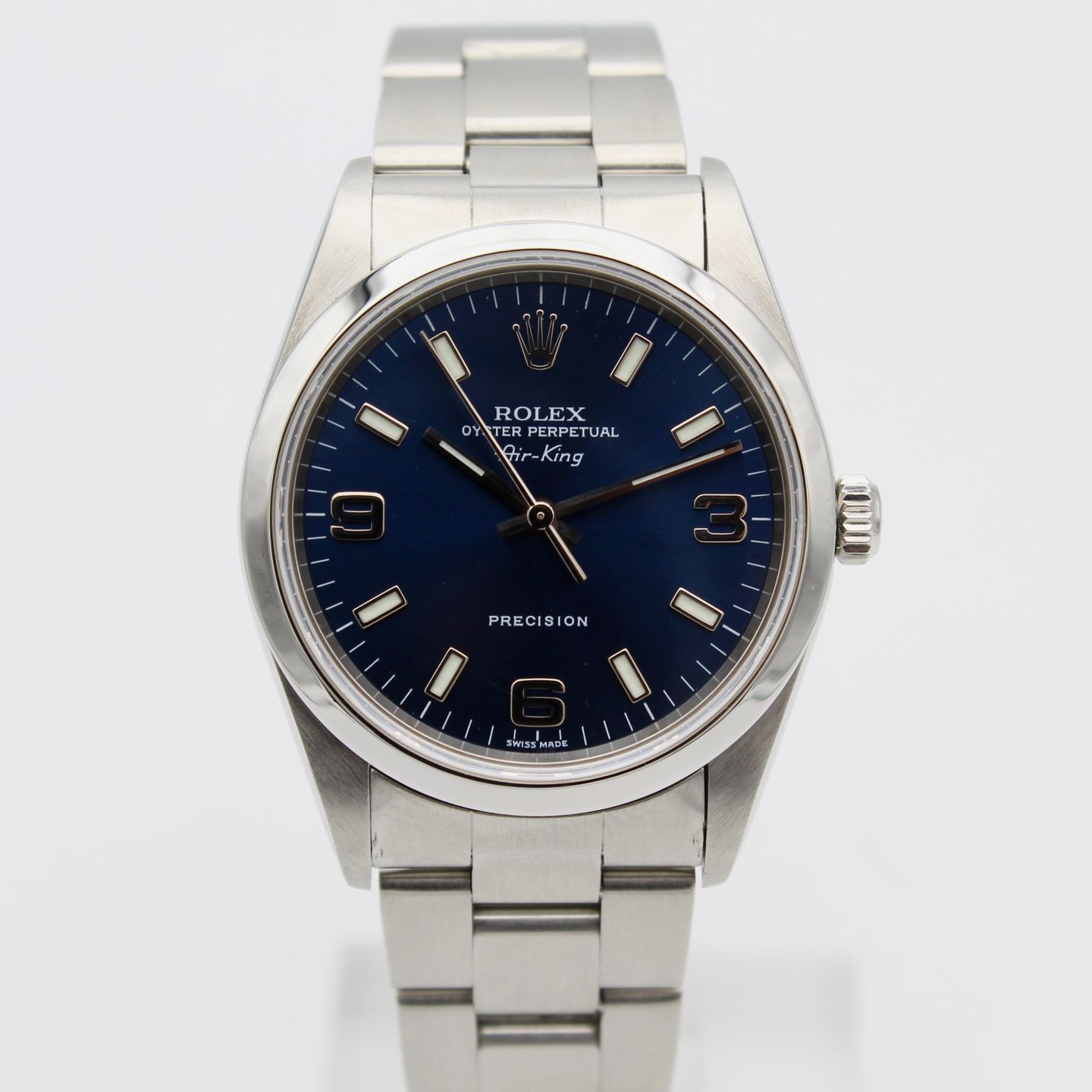 Rolex Air-King 14000M (2004) - Blue dial 34 mm Steel case (1/8)