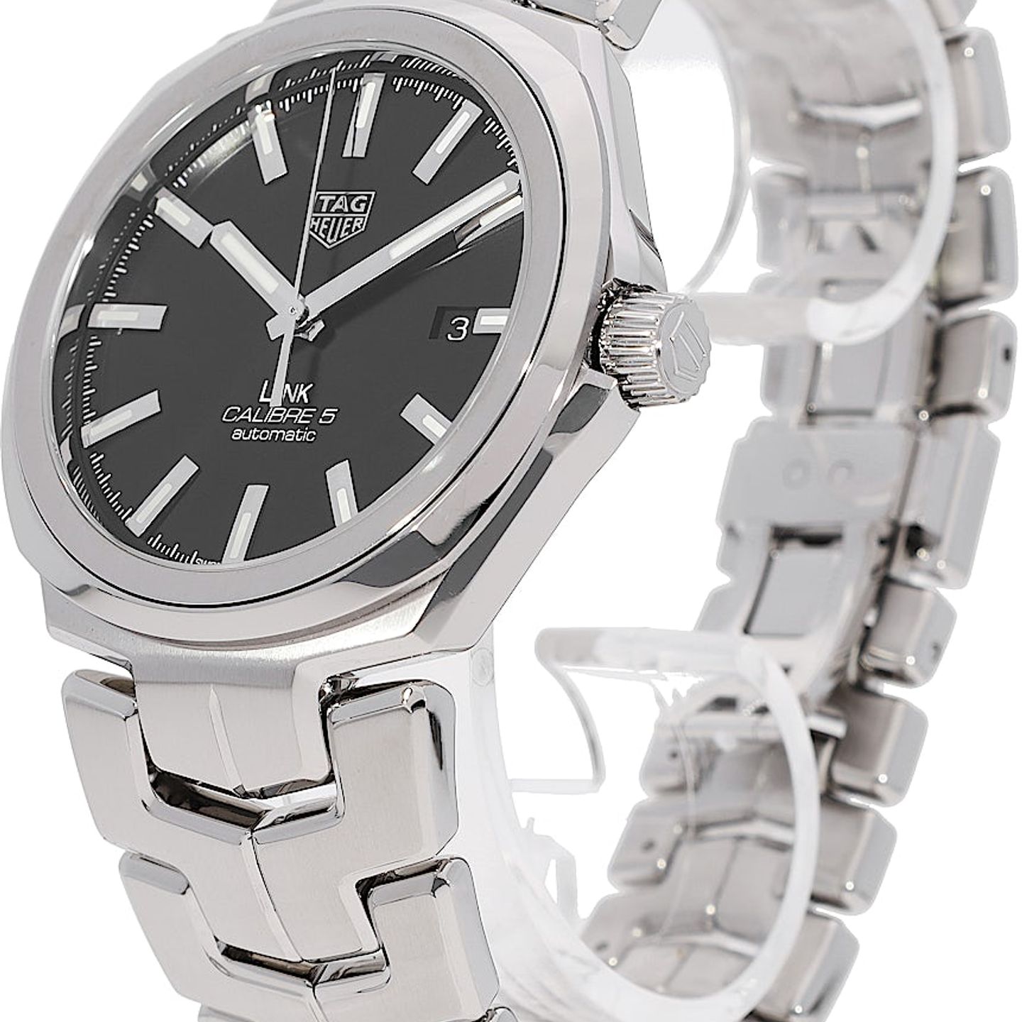 TAG Heuer Link Calibre 5 WBC2110.BA0603 (2019) - Black dial 41 mm Steel case (3/5)