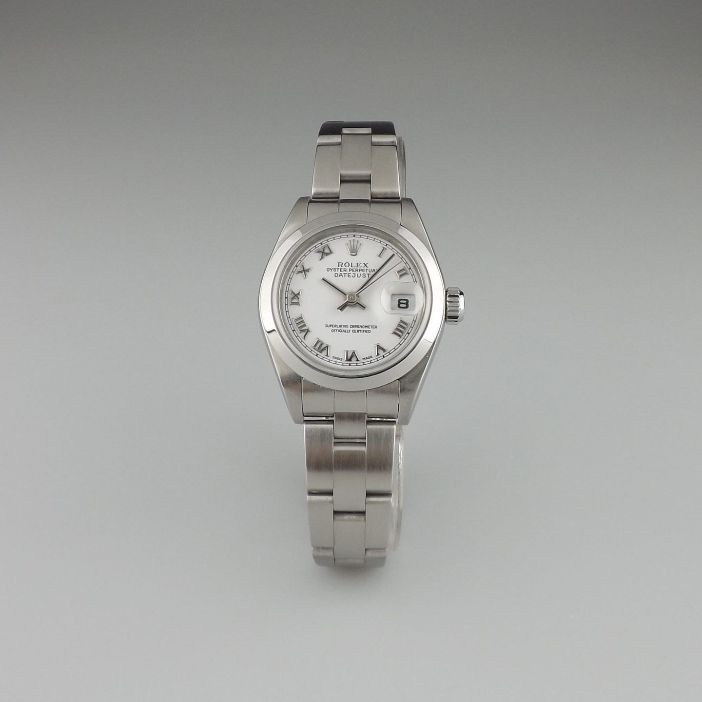 Rolex Oyster Perpetual Lady Date 79160 (Unknown (random serial)) - White dial 26 mm Steel case (2/8)