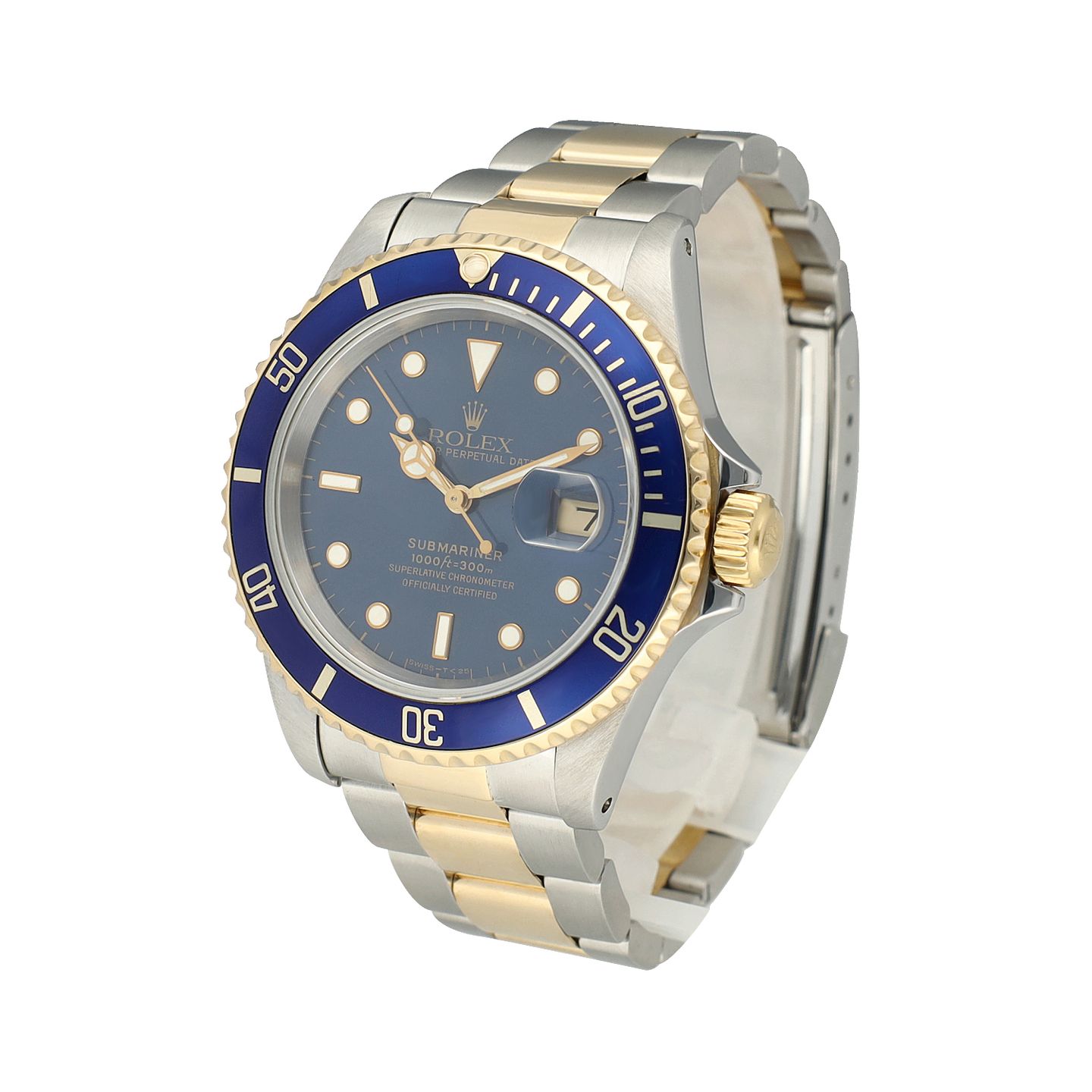 Rolex Submariner Date 16613 (1993) - Blue dial 40 mm Gold/Steel case (5/8)