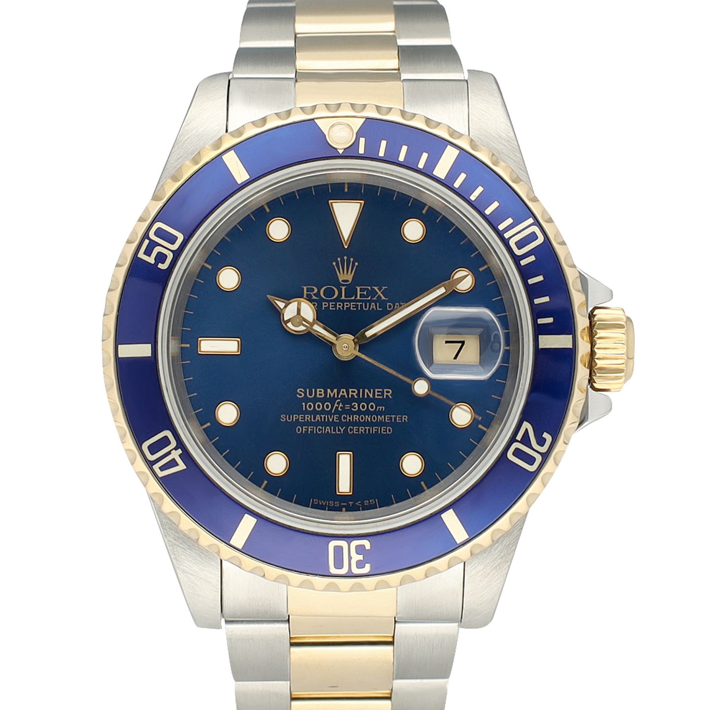 Rolex Submariner Date 16613 (1993) - Blue dial 40 mm Gold/Steel case (2/8)