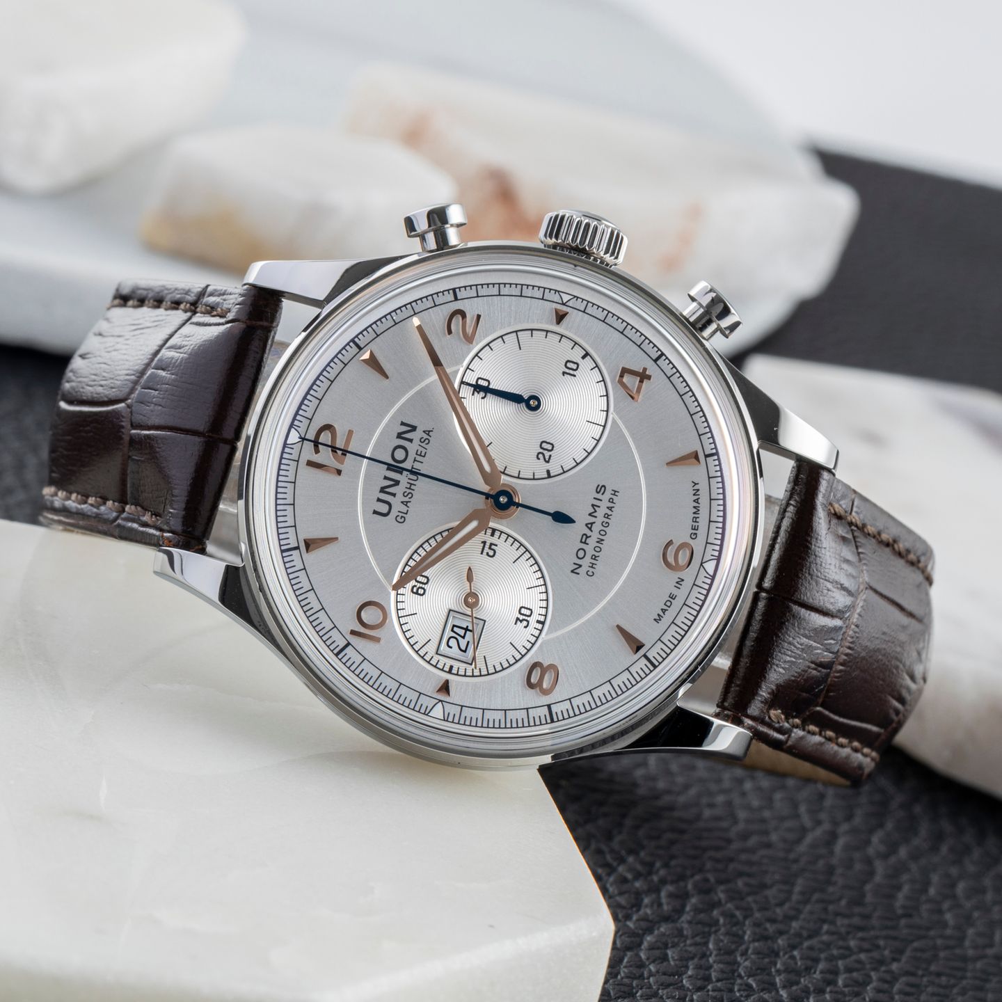 Union Glashütte Noramis Chronograph D012.427.16.037.01 (Onbekend (willekeurig serienummer)) - 43mm Staal (2/8)