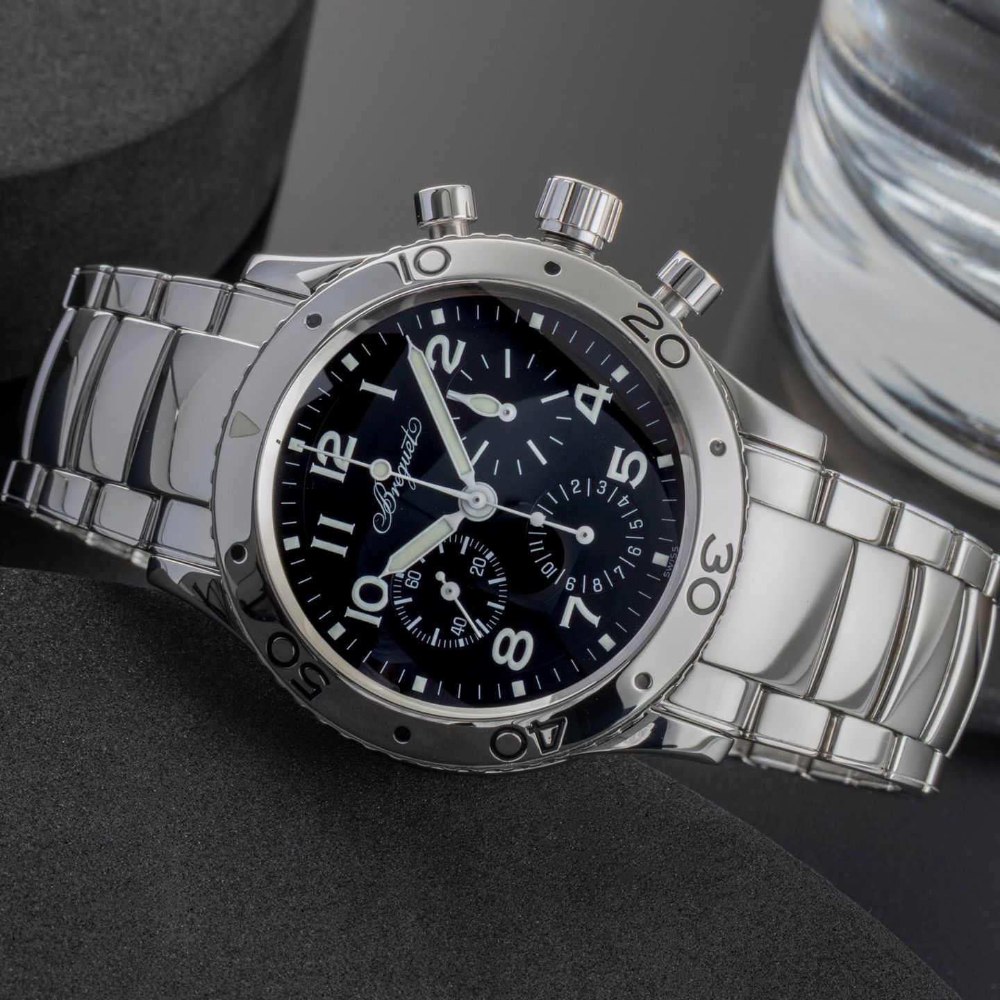 Breguet Type XX - XXI - XXII 3800 / ST 92 S W 9 (Unknown (random serial)) - Black dial 38 mm Steel case (2/8)