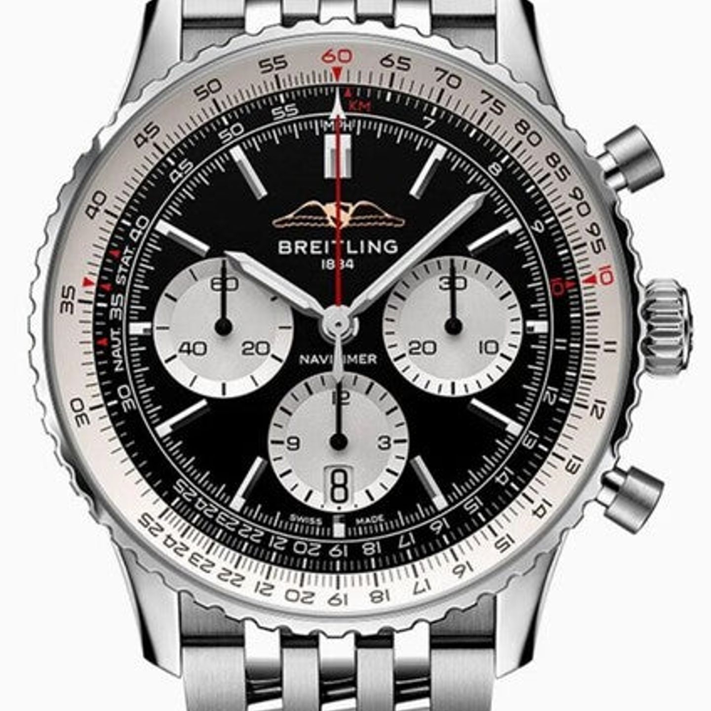Breitling Navitimer 1 B01 Chronograph AB0138211B1A1 (2026) - Zwart wijzerplaat 43mm Staal (1/1)