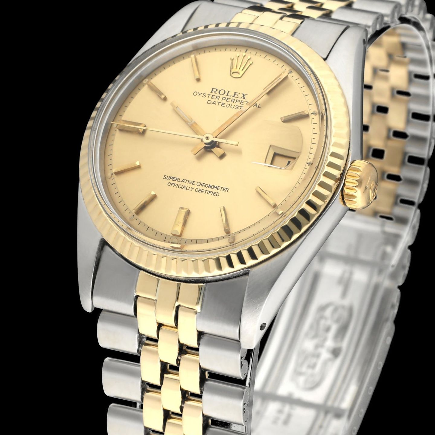 Rolex Datejust 1601 (1974) - Champagne dial 36 mm Gold/Steel case (7/8)