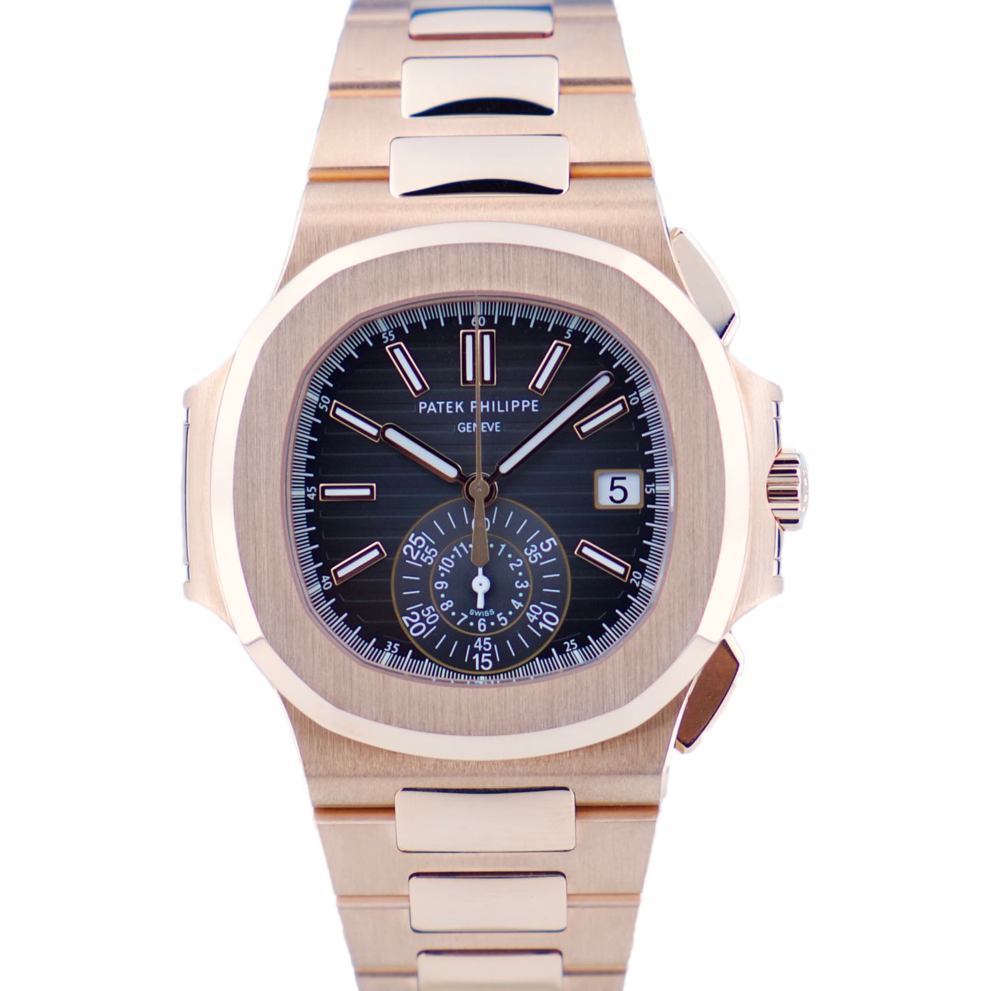 Patek Philippe Nautilus 5980/1R-001 (2023) - Zwart wijzerplaat 41mm Roségoud (1/1)