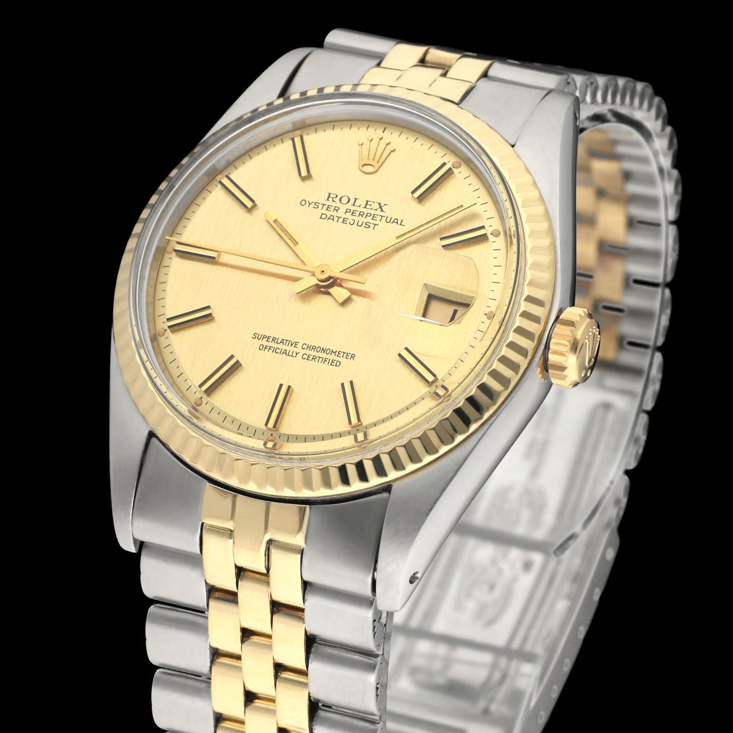 Rolex Datejust 1601 (1973) - Champagne dial 36 mm Gold/Steel case (6/8)