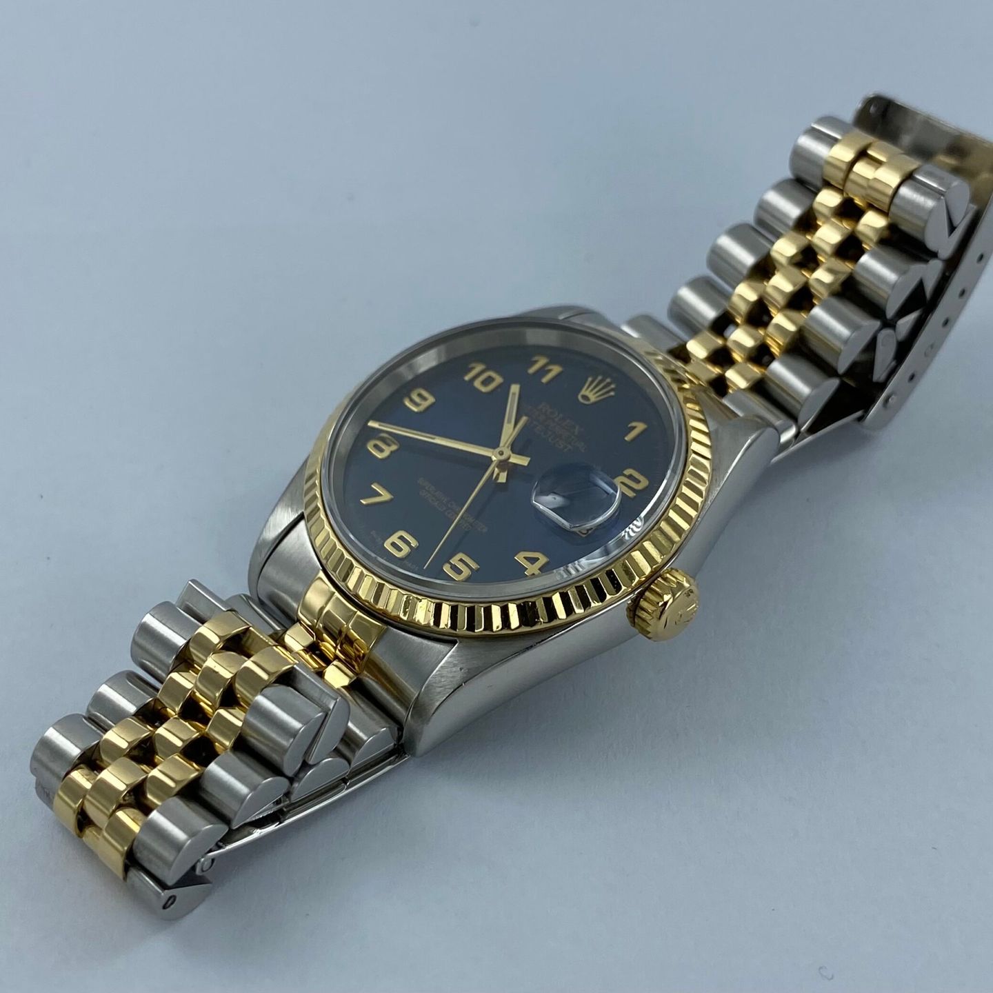 Rolex Datejust 36 - (Unknown (random serial)) - Blue dial 36 mm Gold/Steel case (3/6)
