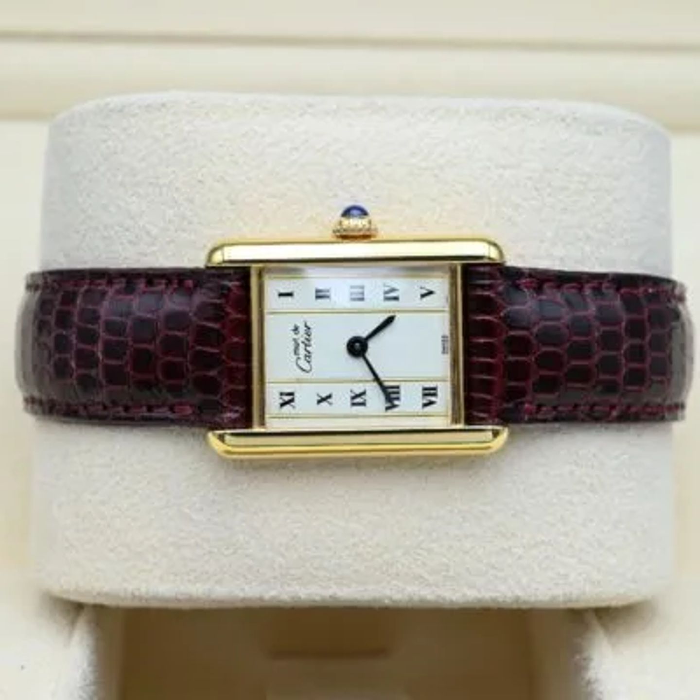 Cartier Tank Vermeil 366001 (Onbekend (willekeurig serienummer)) - Wit wijzerplaat 20mm Zilver (5/8)