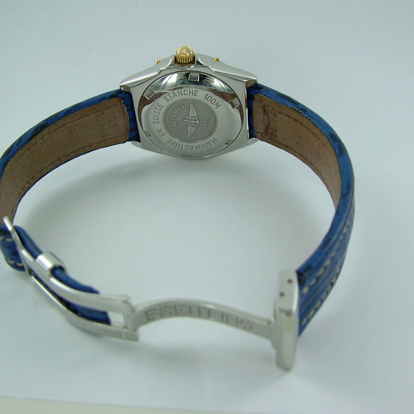 Breitling Callistino - (Unknown (random serial)) - Blue dial 30 mm Gold/Steel case (5/5)