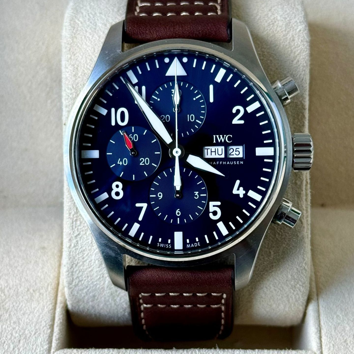 IWC Pilot Chronograph IW377714 (2021) - Blauw wijzerplaat 43mm Staal (2/7)