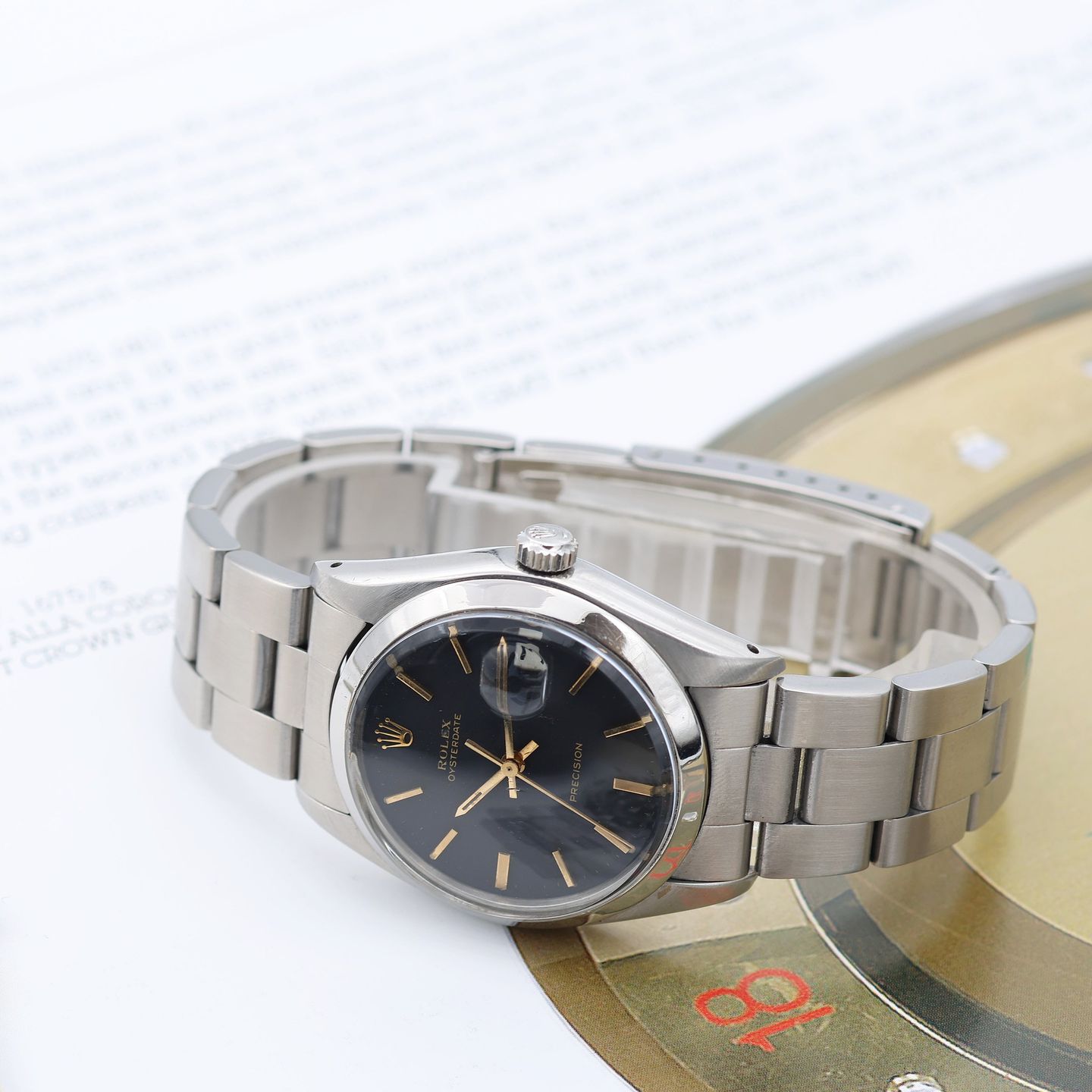 Rolex Oyster Precision 6694 (Unknown (random serial)) - Black dial 34 mm Steel case (6/8)