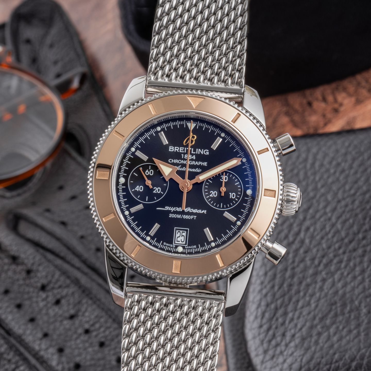 Breitling Superocean Heritage Chronograph U23370 (2012) - Zwart wijzerplaat 44mm Staal (3/8)