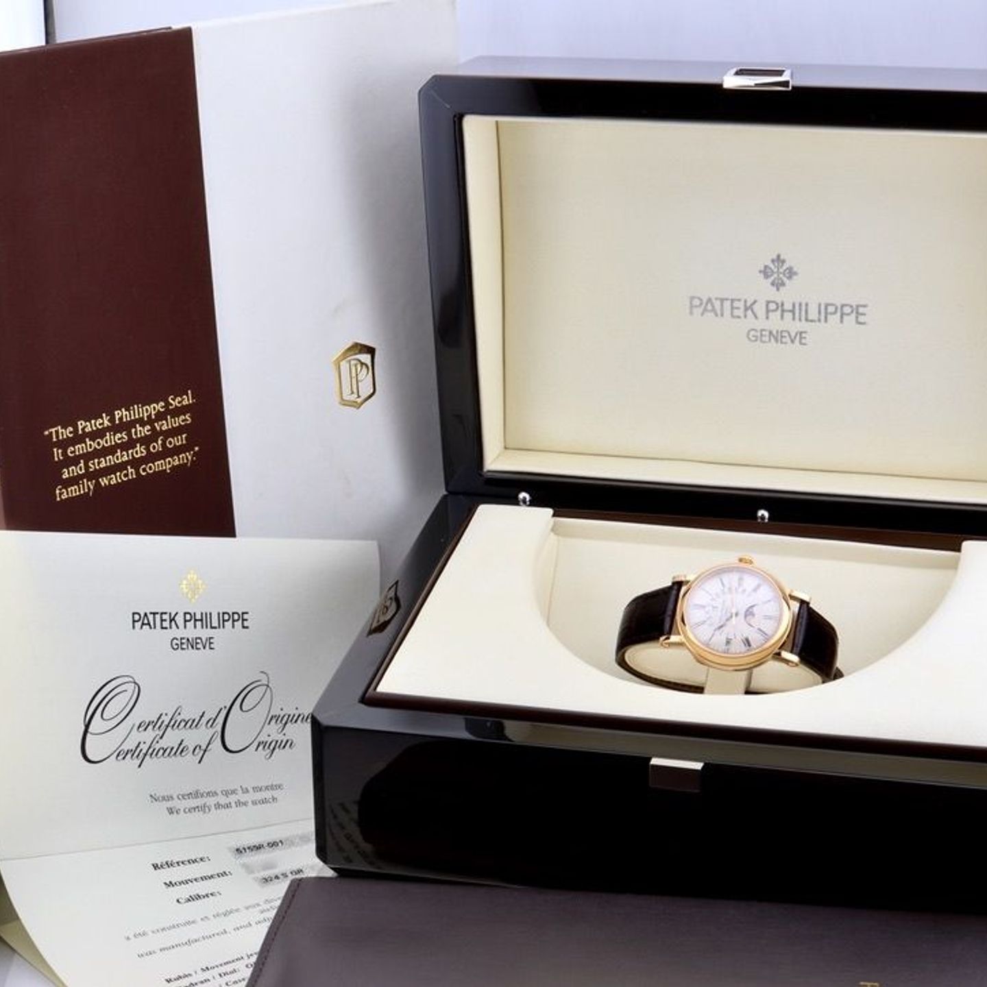 Patek Philippe Perpetual Calendar 5159R-001 (2010) - Silver dial 38 mm Rose Gold case (10/10)