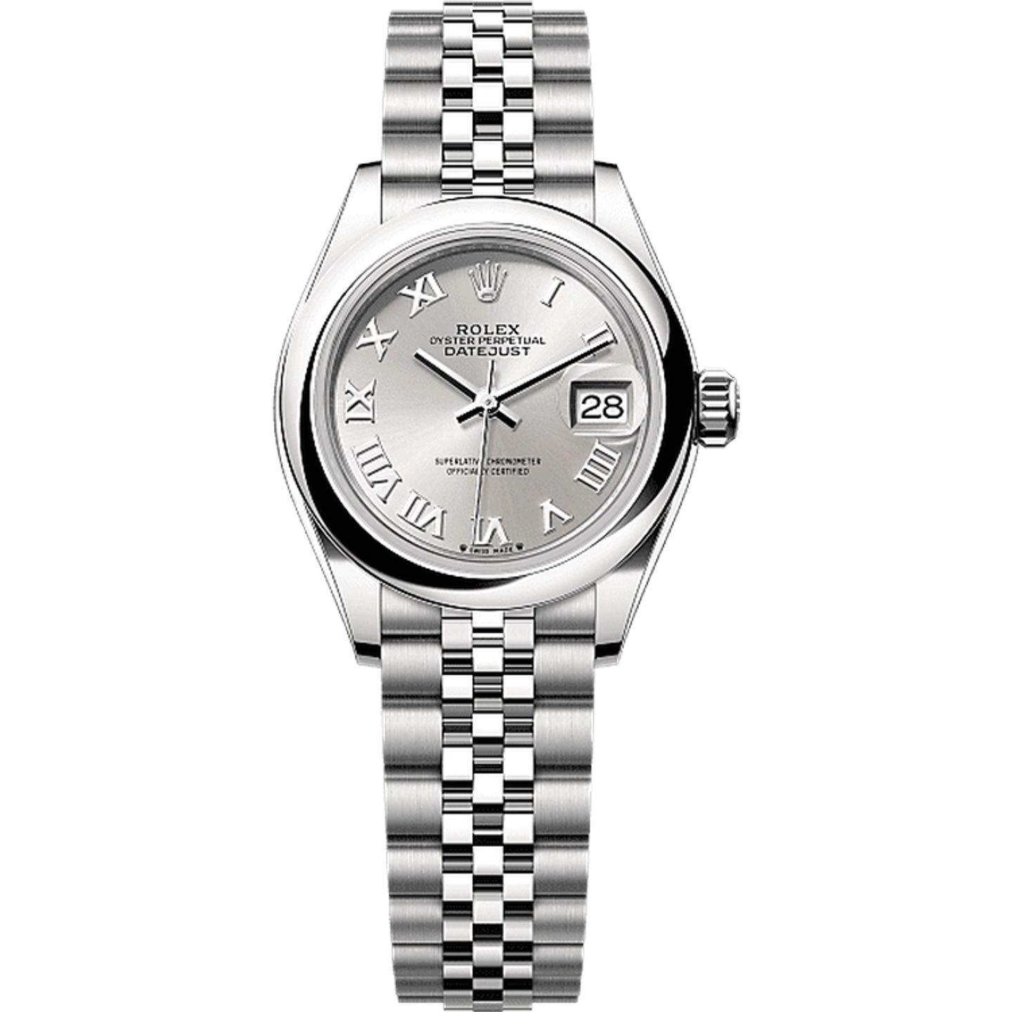 Rolex Lady-Datejust 279160 (2025) - Zilver wijzerplaat 28mm Staal (1/1)