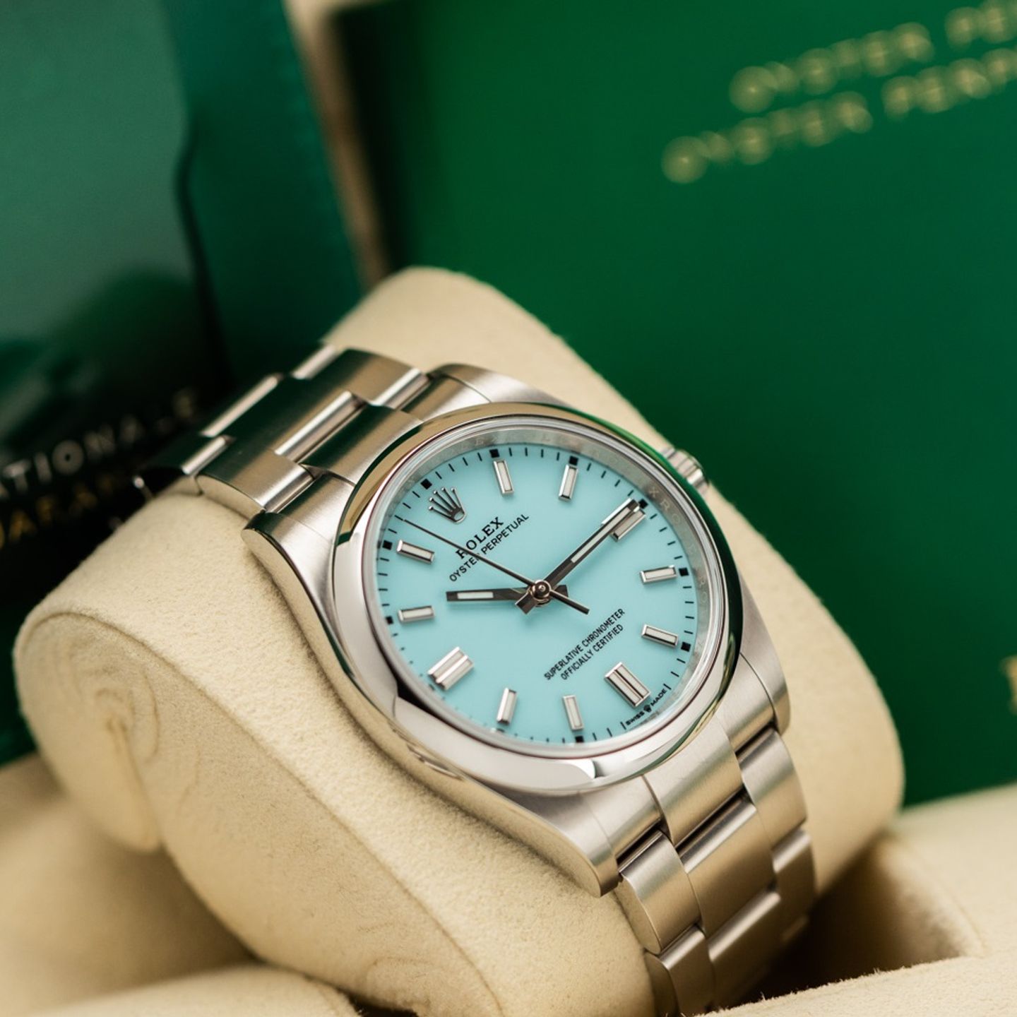 Rolex Oyster Perpetual 36 126000 (2024) - Turquoise wijzerplaat 36mm Staal (1/5)