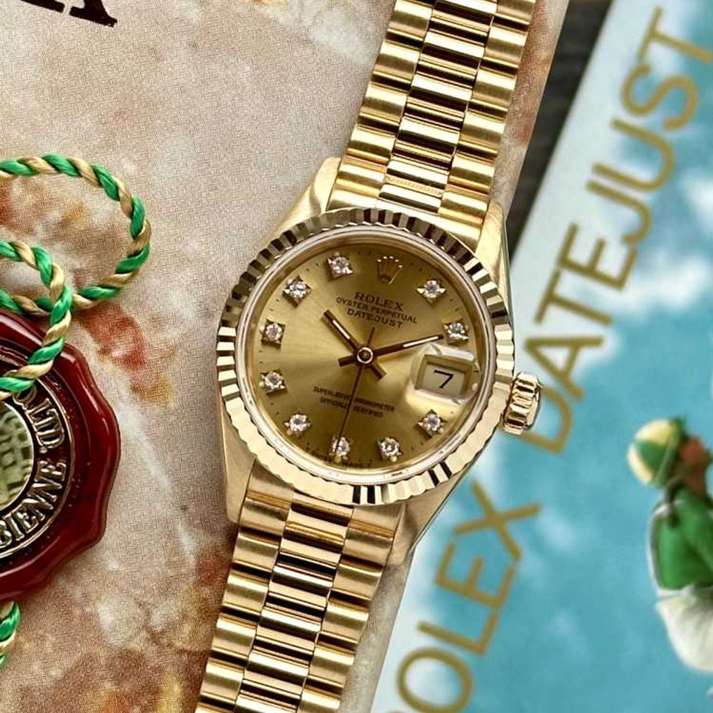 Rolex Lady-Datejust 69178 (1990) - Goud wijzerplaat 26mm Geelgoud (1/8)