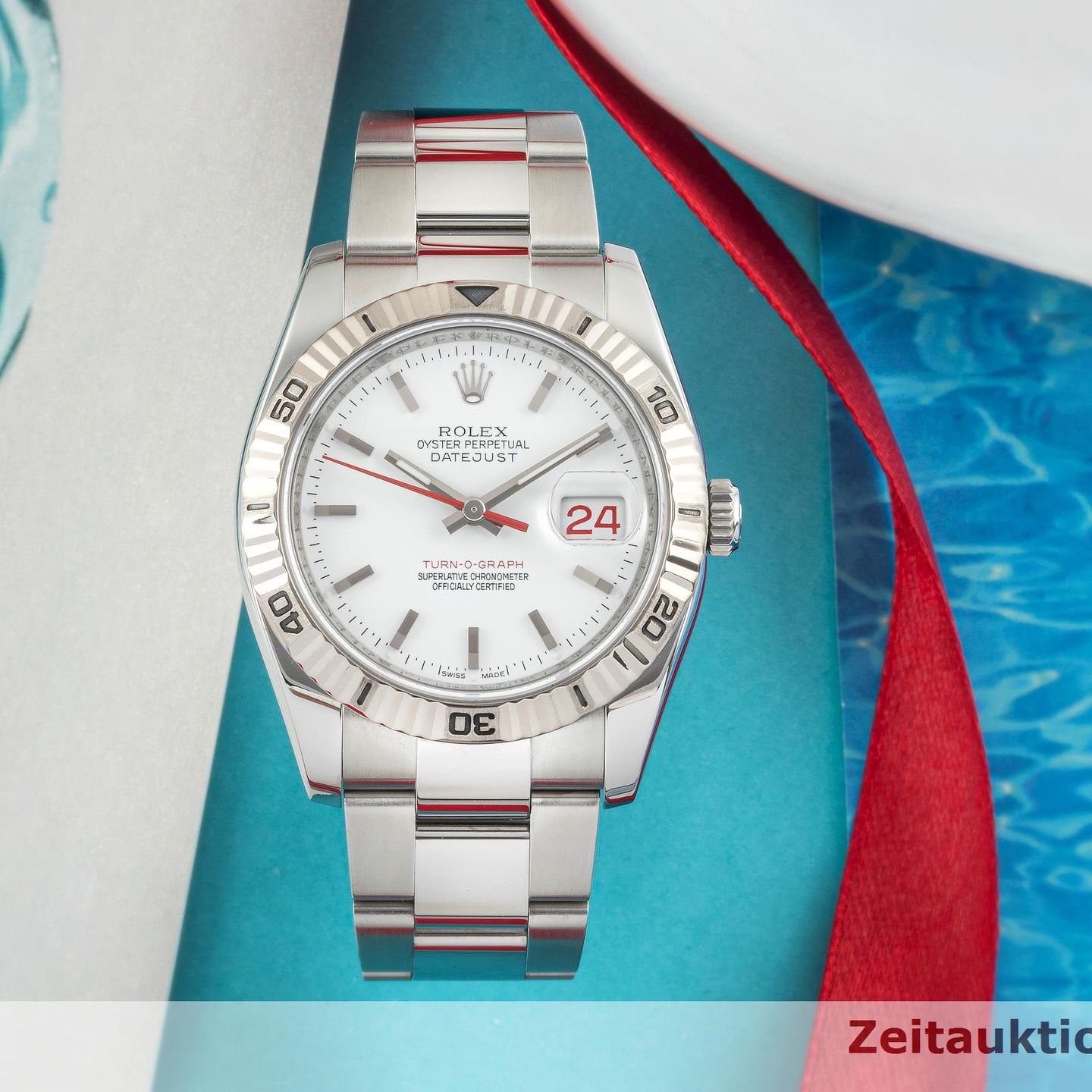 Rolex Datejust Turn-O-Graph 116264 (2012) - White dial 36 mm Steel case (2/8)