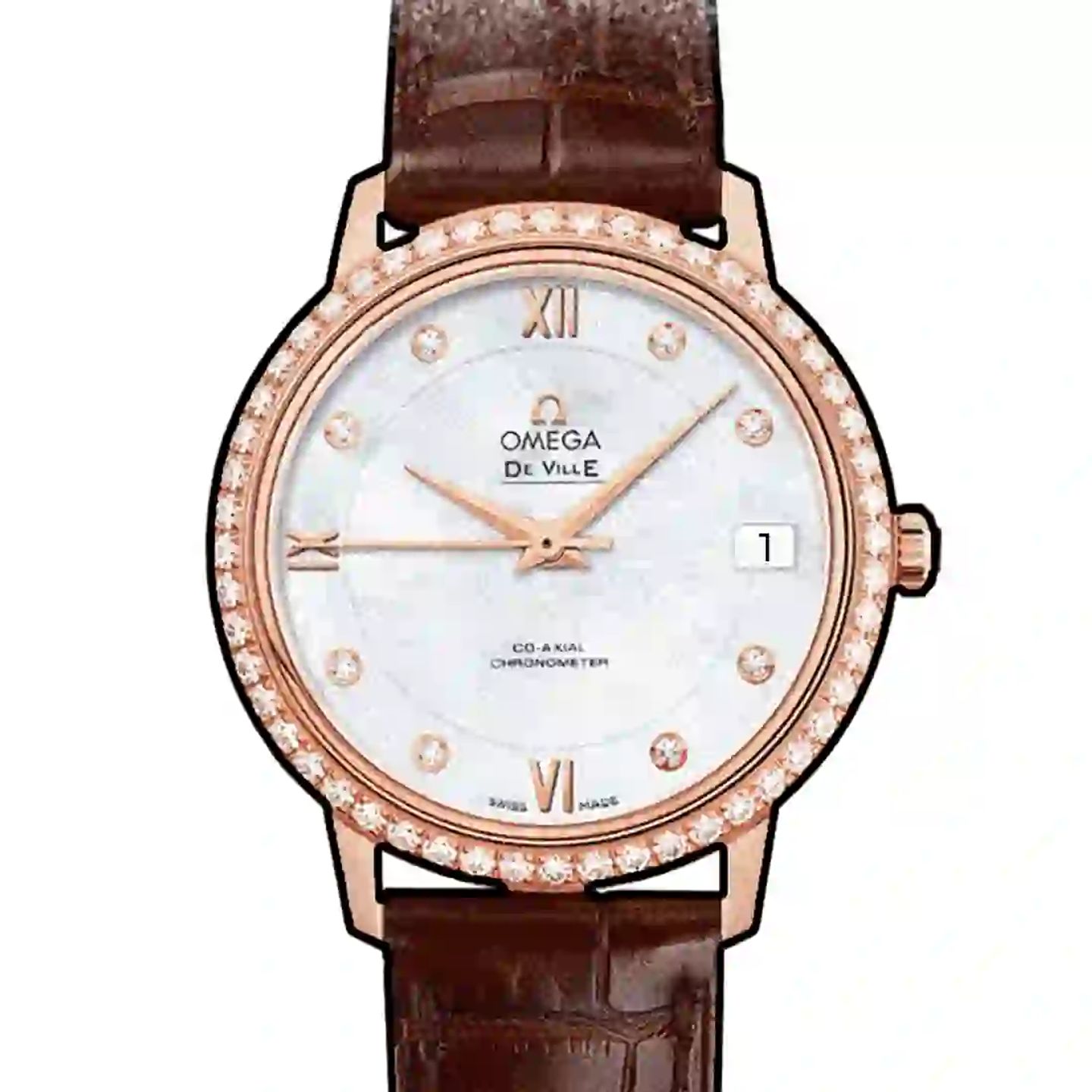 Omega De Ville Prestige 424.58.33.20.55.001 (2025) - Parelmoer wijzerplaat 33mm Roodgoud (2/2)
