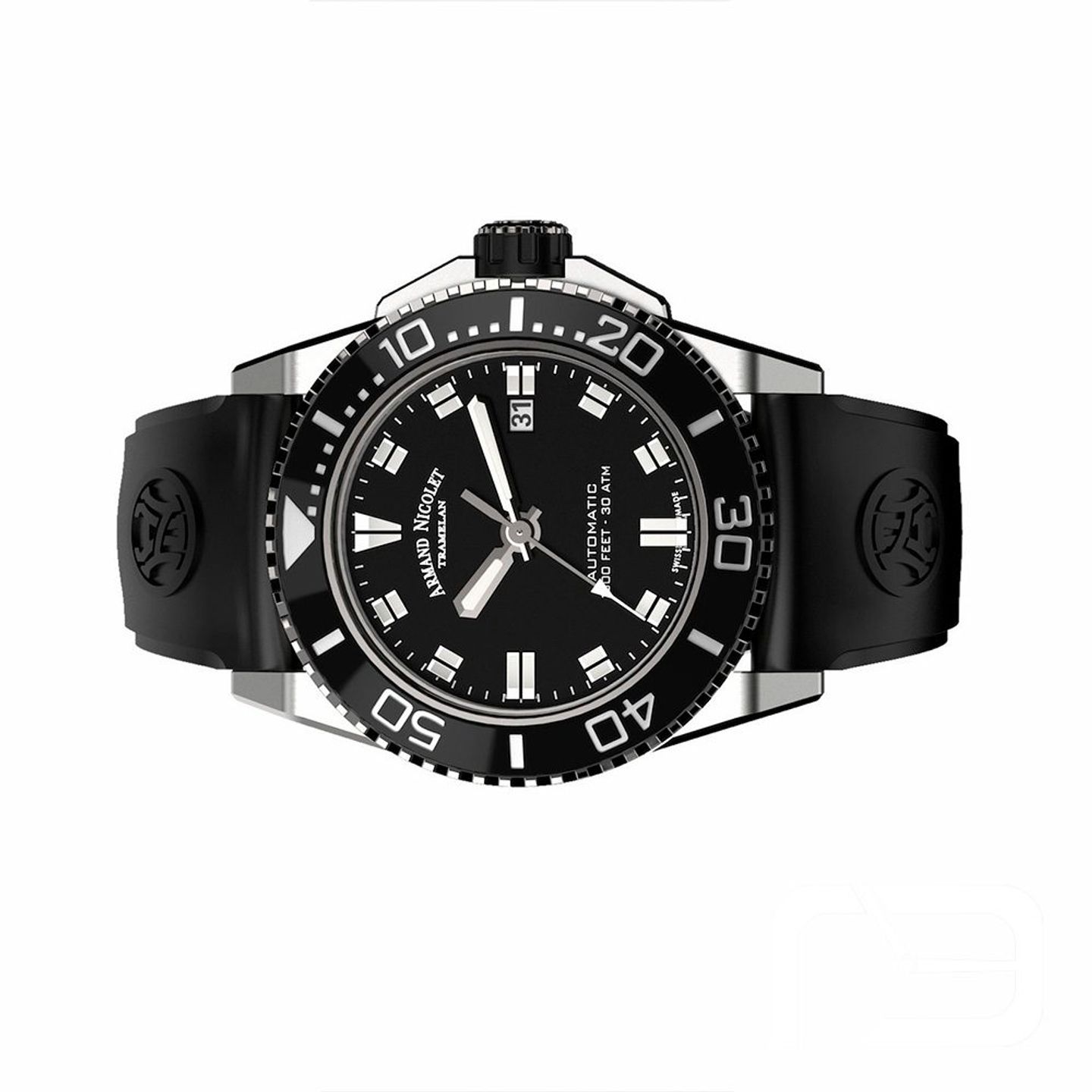 Armand Nicolet JS9 A480AGN-NR-GG4710N (2025) - Zwart wijzerplaat 44mm Staal (2/8)