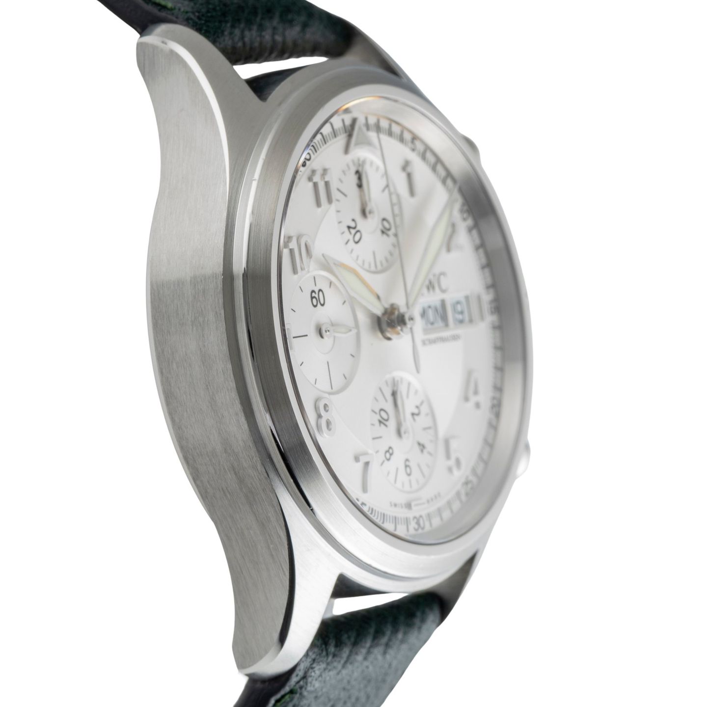 IWC Pilot Spitfire Chronograph IW370628 (2005) - Silver dial 39 mm Steel case (7/8)