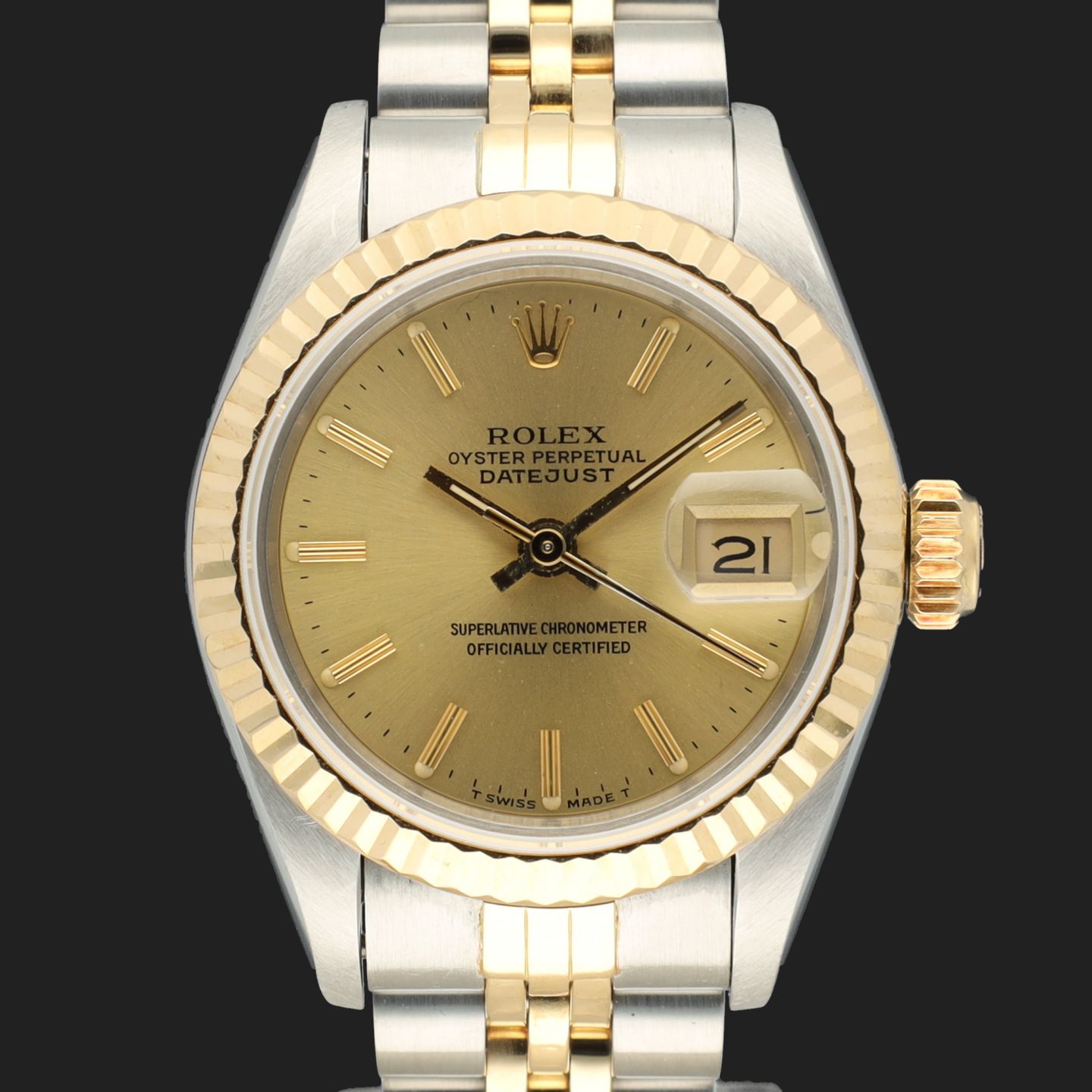 Rolex Lady-Datejust 69173 (1988) - Champagne dial 26 mm Gold/Steel case (3/7)