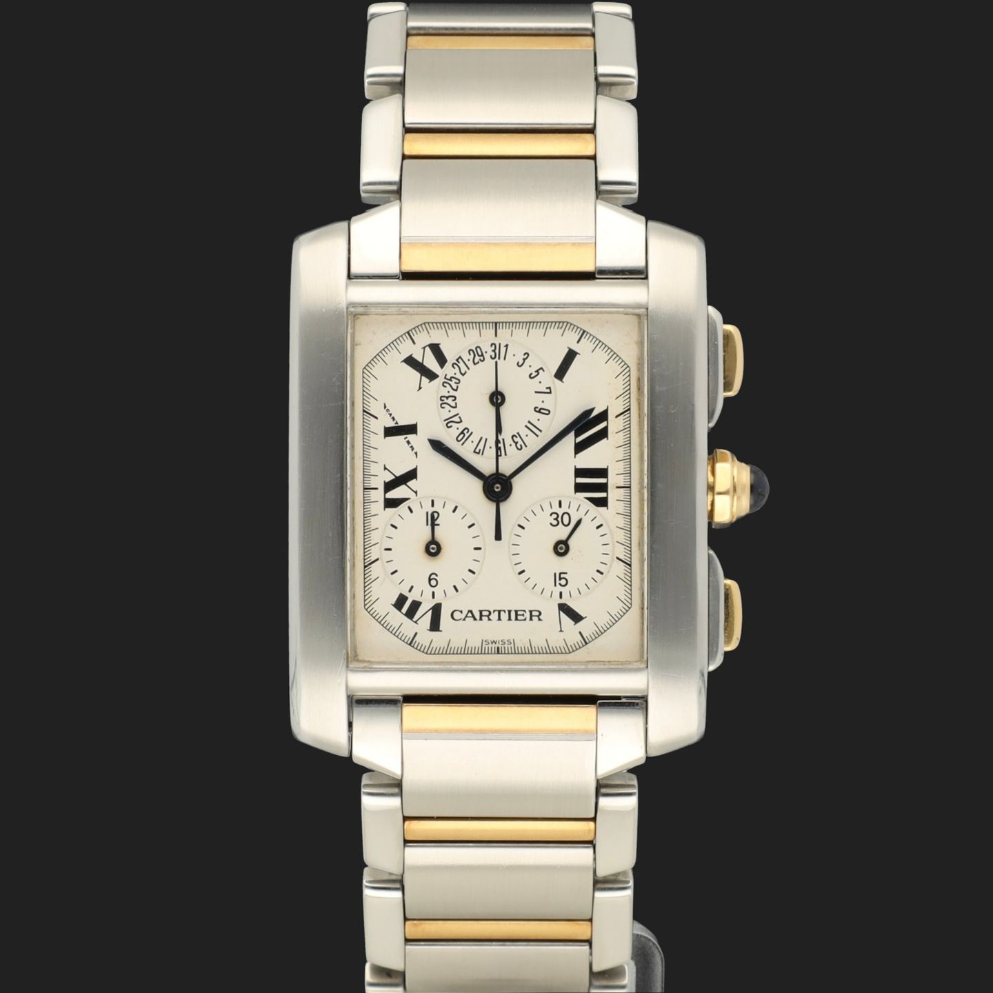 Cartier Tank Française 2303 (Unknown (random serial)) - White dial 28 mm Steel case (2/7)