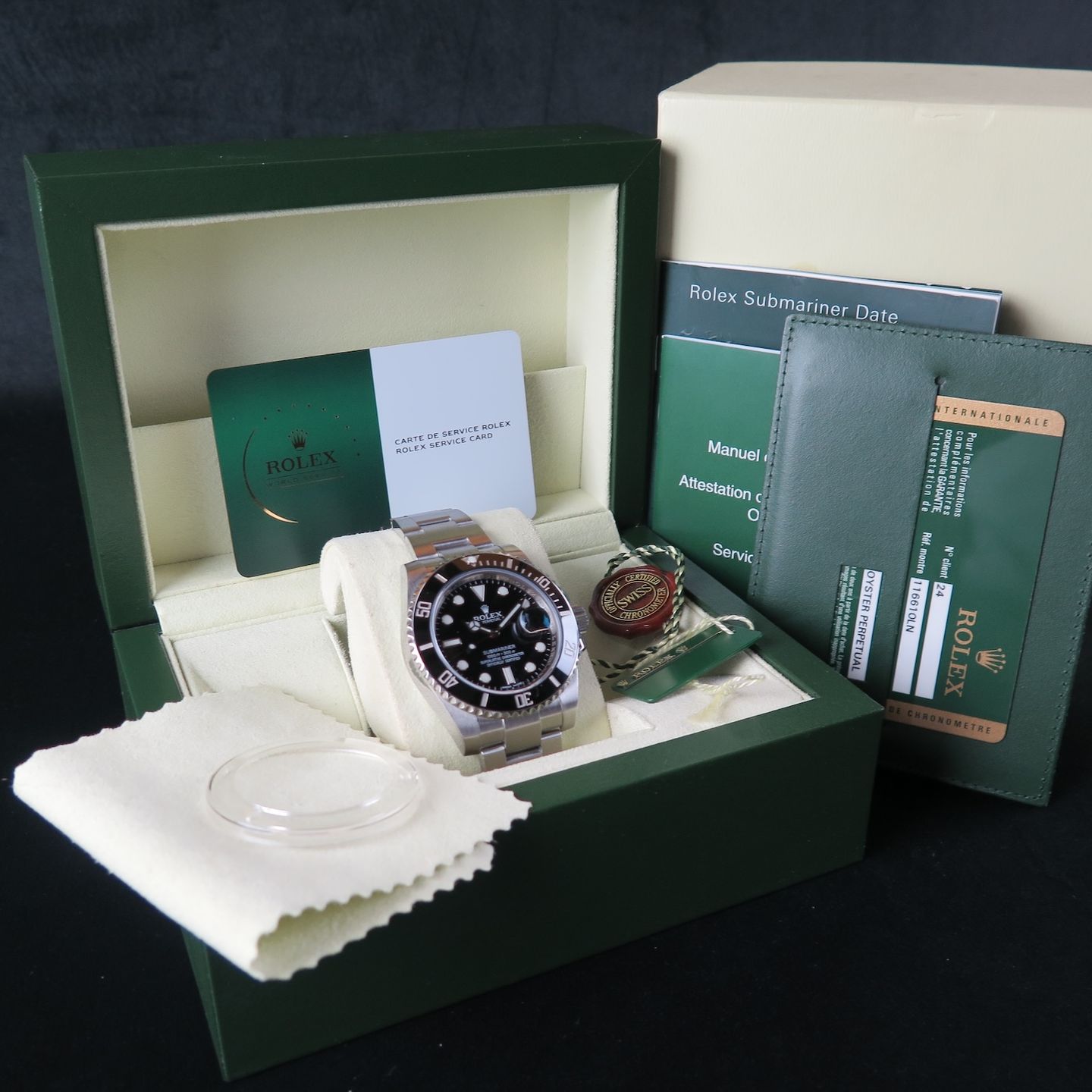 Rolex Submariner Date 116610LN (2011) - Zwart wijzerplaat 40mm Staal (8/8)