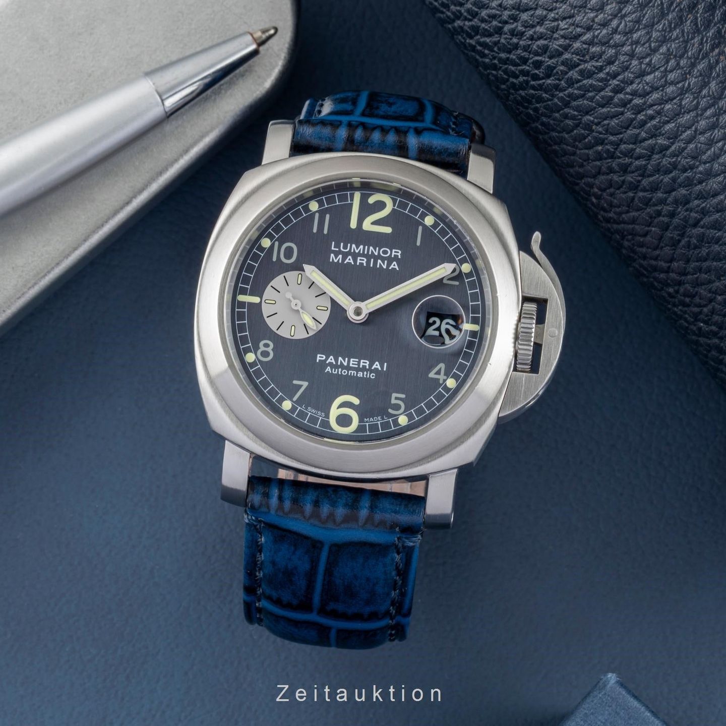 Panerai Luminor Marina Automatic PAM00086 (2001) - Blauw wijzerplaat 44mm Staal (3/8)
