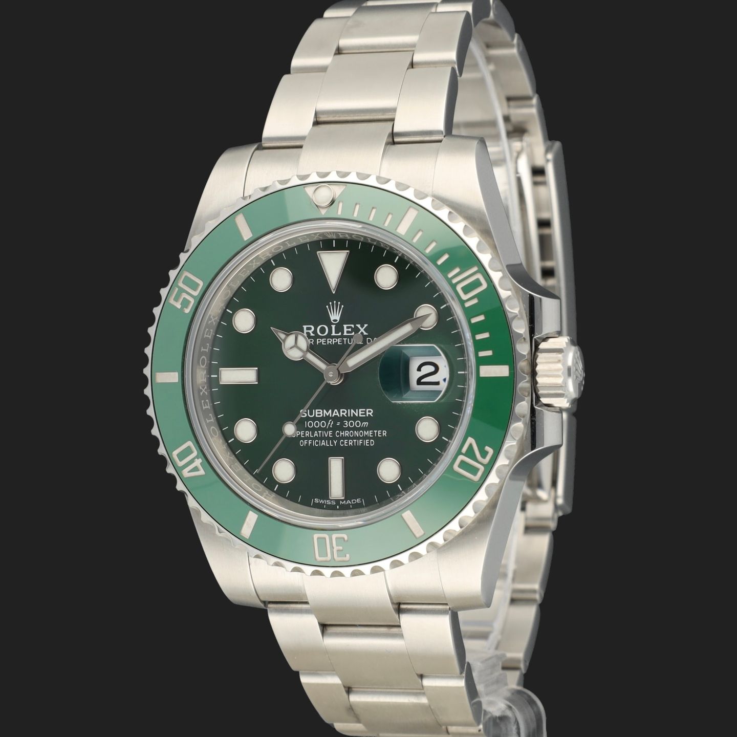 Rolex Submariner Date 116610LV (2020) - Groen wijzerplaat 40mm Staal (1/8)