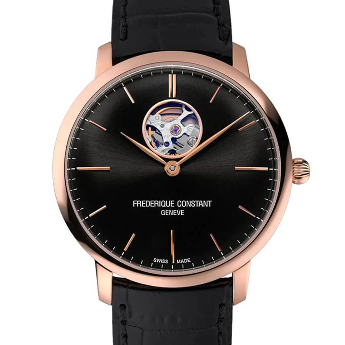 Frederique Constant Slimline Heart Beat Automatic FC-312B4S4 (2024) - Zwart wijzerplaat 40mm Staal (2/3)