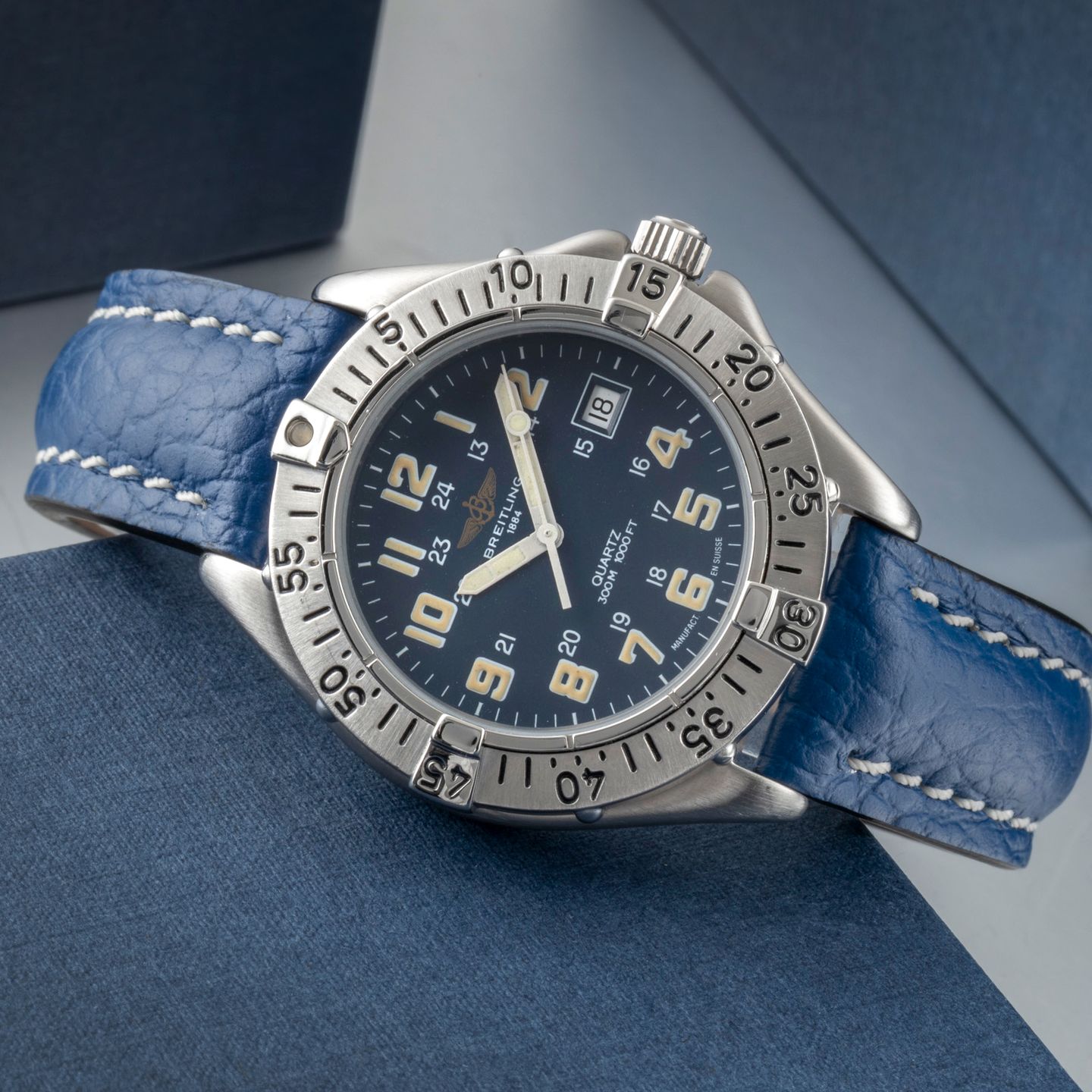 Breitling Colt Quartz A57035 (1995) - Zwart wijzerplaat 38mm Staal (2/8)