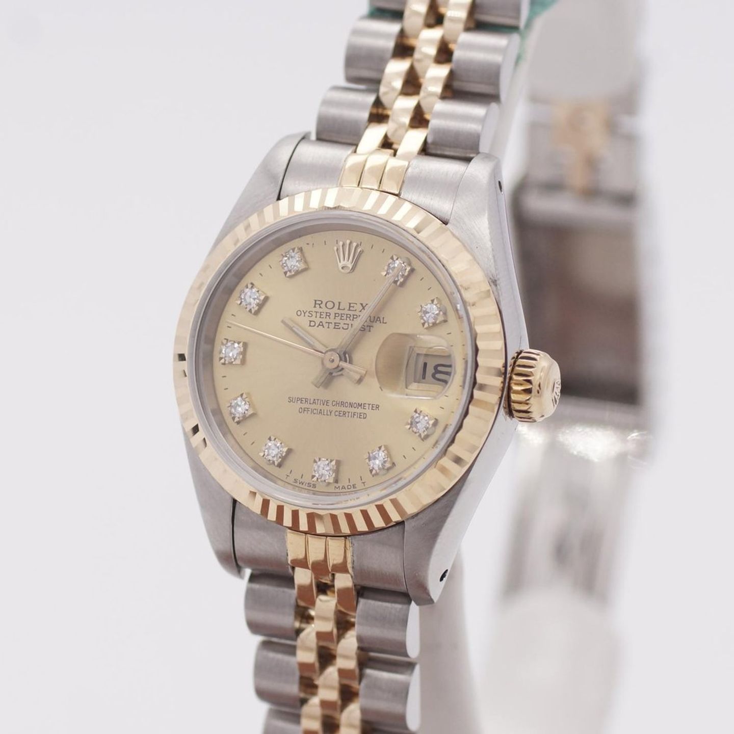 Rolex Lady-Datejust 69173 (1988) - Champagne dial 26 mm Gold/Steel case (4/8)