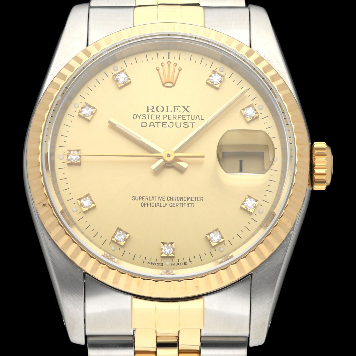 Rolex Datejust 36 16233G (1990) - Champagne dial 36 mm Gold/Steel case (1/8)