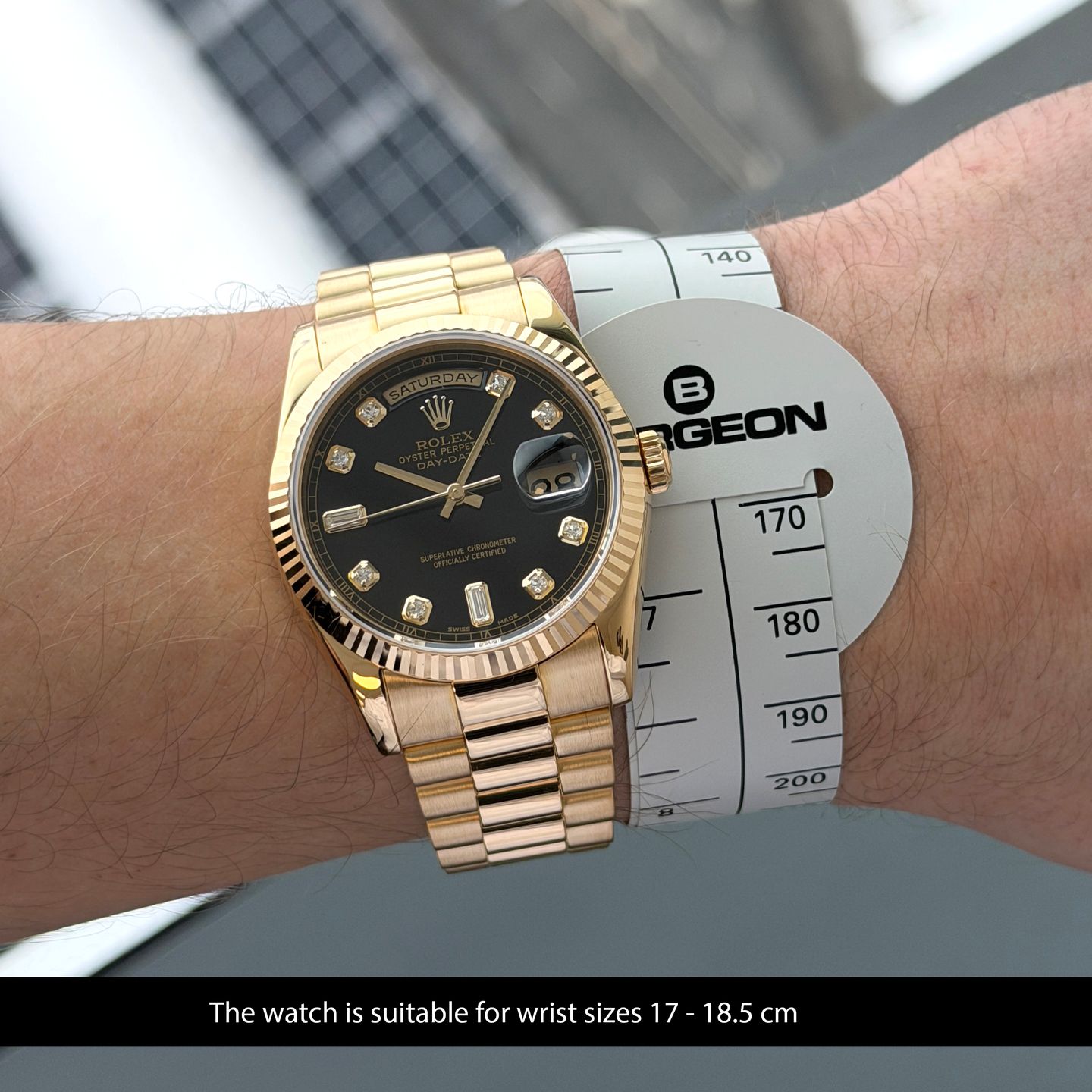 Rolex Day-Date 36 118238 (2000) - Black dial 36 mm Yellow Gold case (2/8)