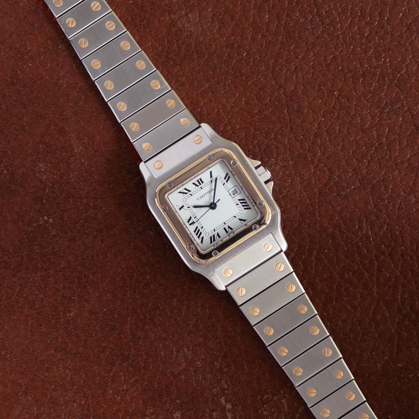 Cartier Santos 1172961 (Unknown (random serial)) - White dial 29 mm Gold/Steel case (6/8)