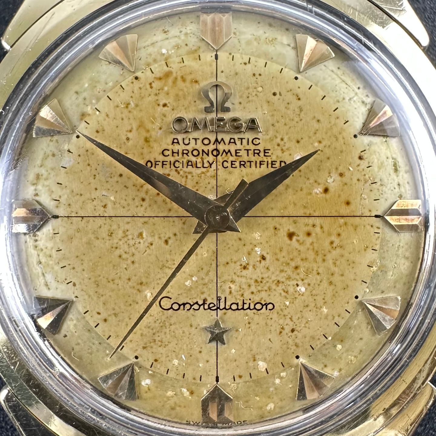 Omega Constellation 2782 (1954) - Champagne wijzerplaat 35mm Goud/Staal (8/8)
