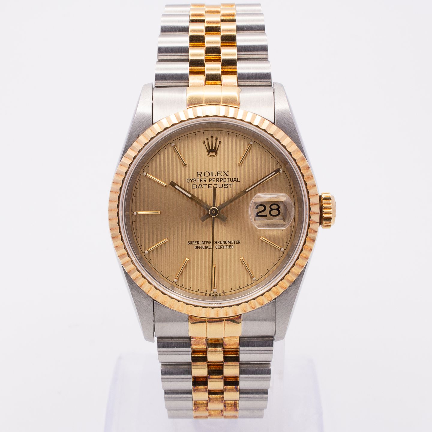 Rolex Datejust 36 16233 (1995) - Goud wijzerplaat 36mm Goud/Staal (1/8)