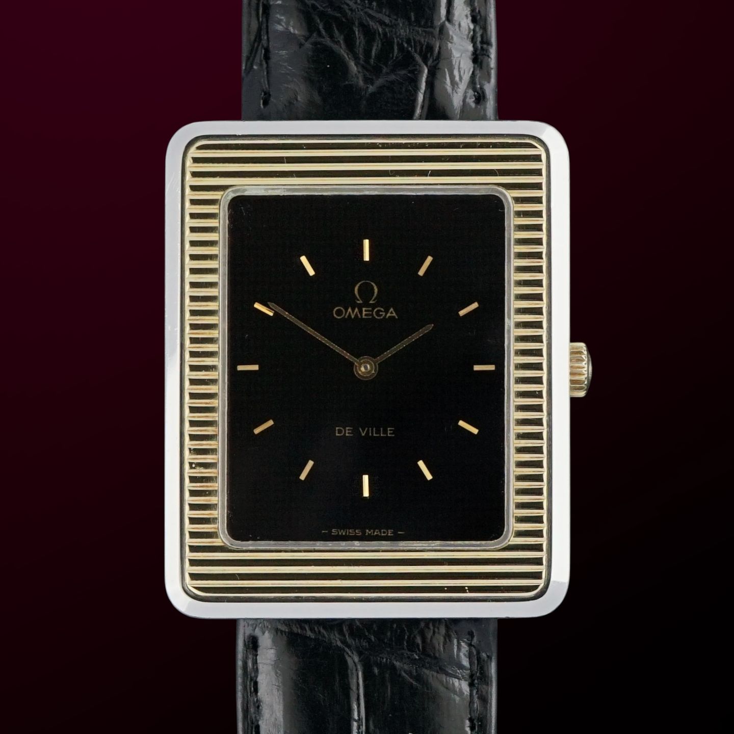 Omega De Ville 111.0136 (1974) - Black dial 29 mm Steel case (1/8)
