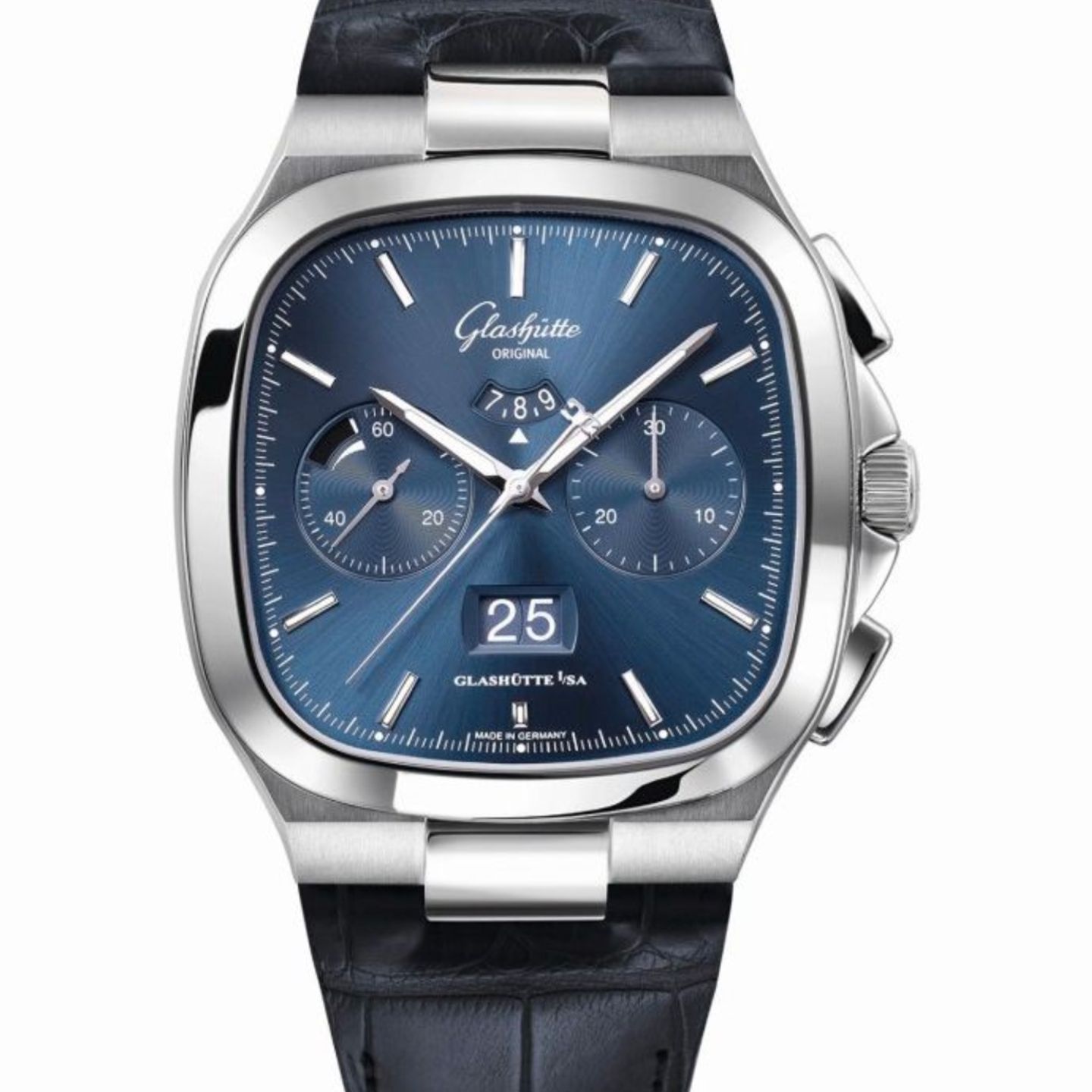 Glashütte Original Senator Chronograph Panorama Date 1-37-02-08-02-61 (2023) - Blue dial 40 mm Steel case (1/1)