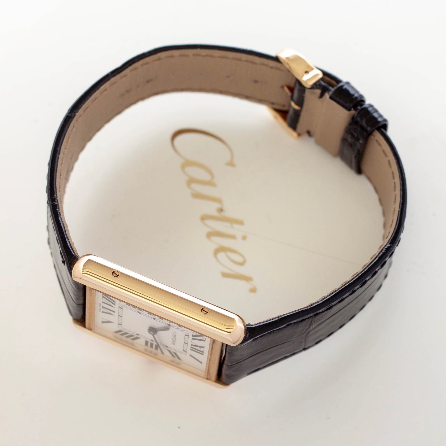 Cartier Tank Solo W5200004 (2018) - Silver dial 35 mm Yellow Gold case (4/8)