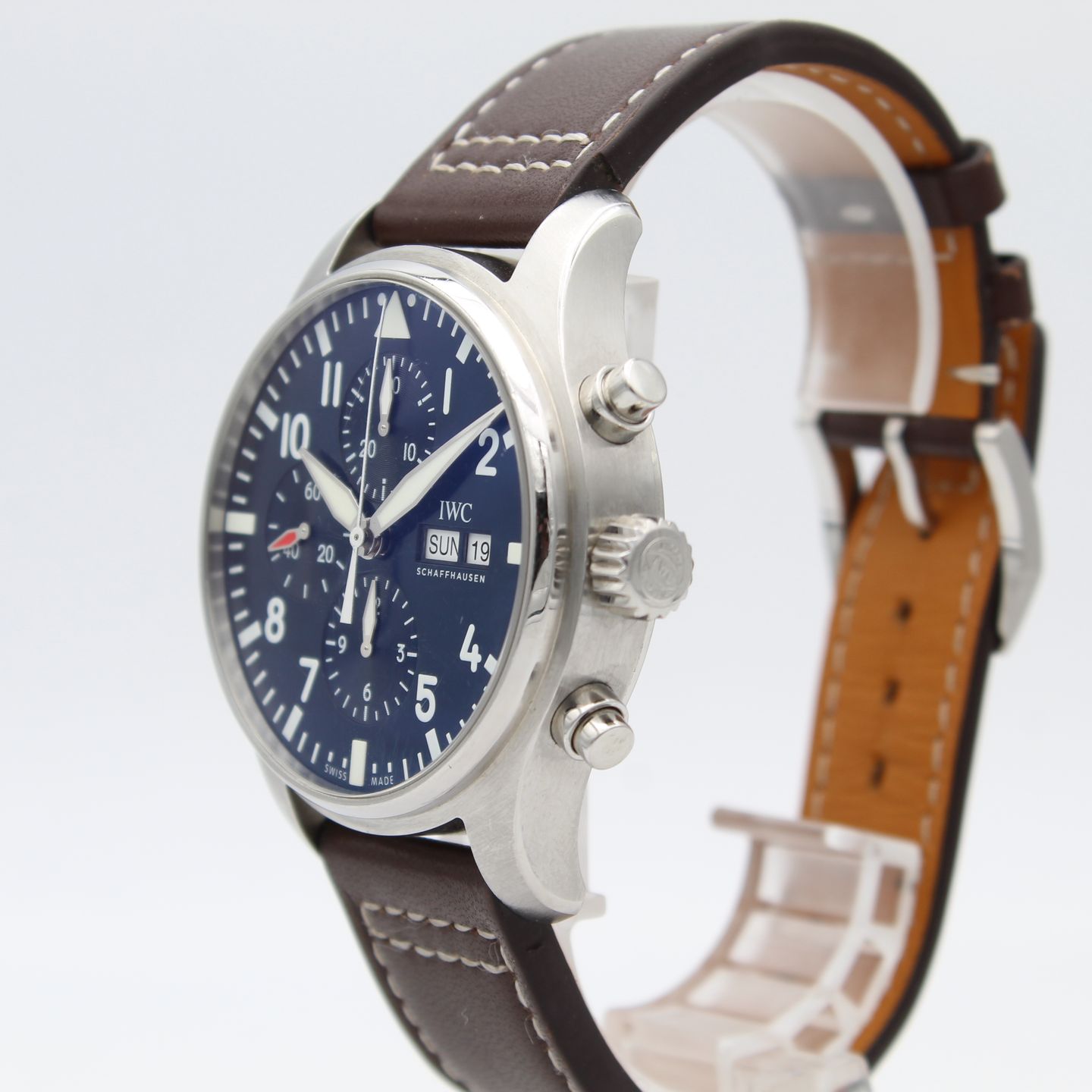 IWC Pilot Chronograph IW377714 (2017) - Blauw wijzerplaat 43mm Staal (3/8)
