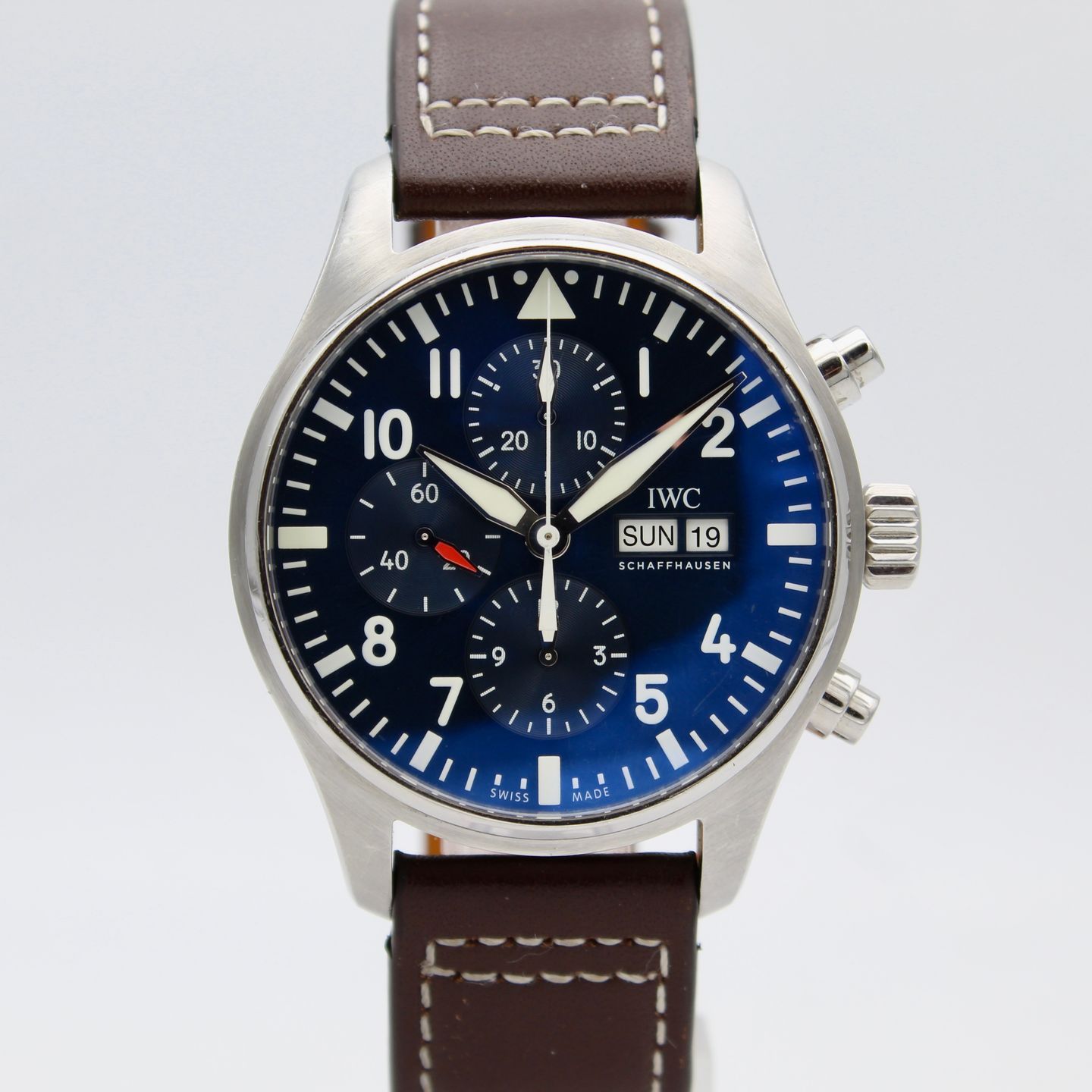 IWC Pilot Chronograph IW377714 (2017) - Blauw wijzerplaat 43mm Staal (1/8)