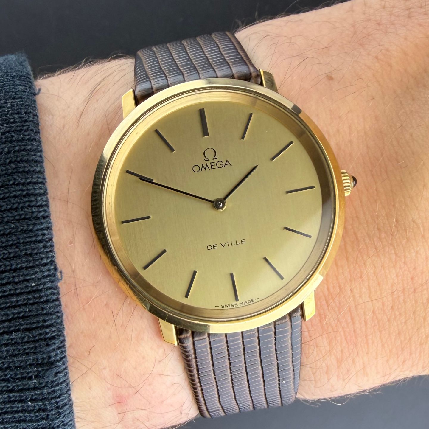 Omega De Ville 111.0107 (1975) - Gold dial 33 mm Gold/Steel case (2/8)